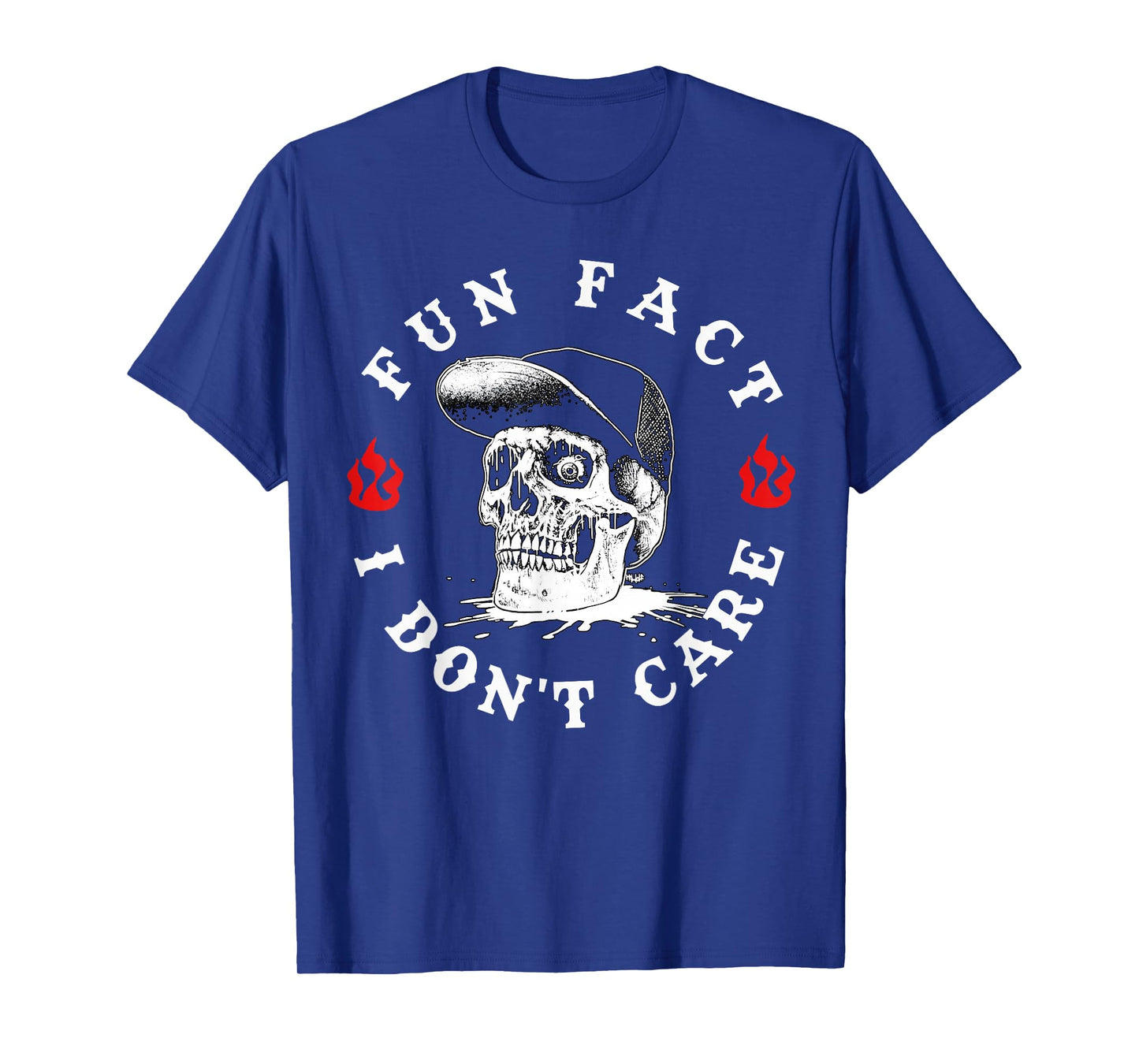 Fun Fact I Don't Care Funny Skeleton Sarcastic Skull T-Shirt