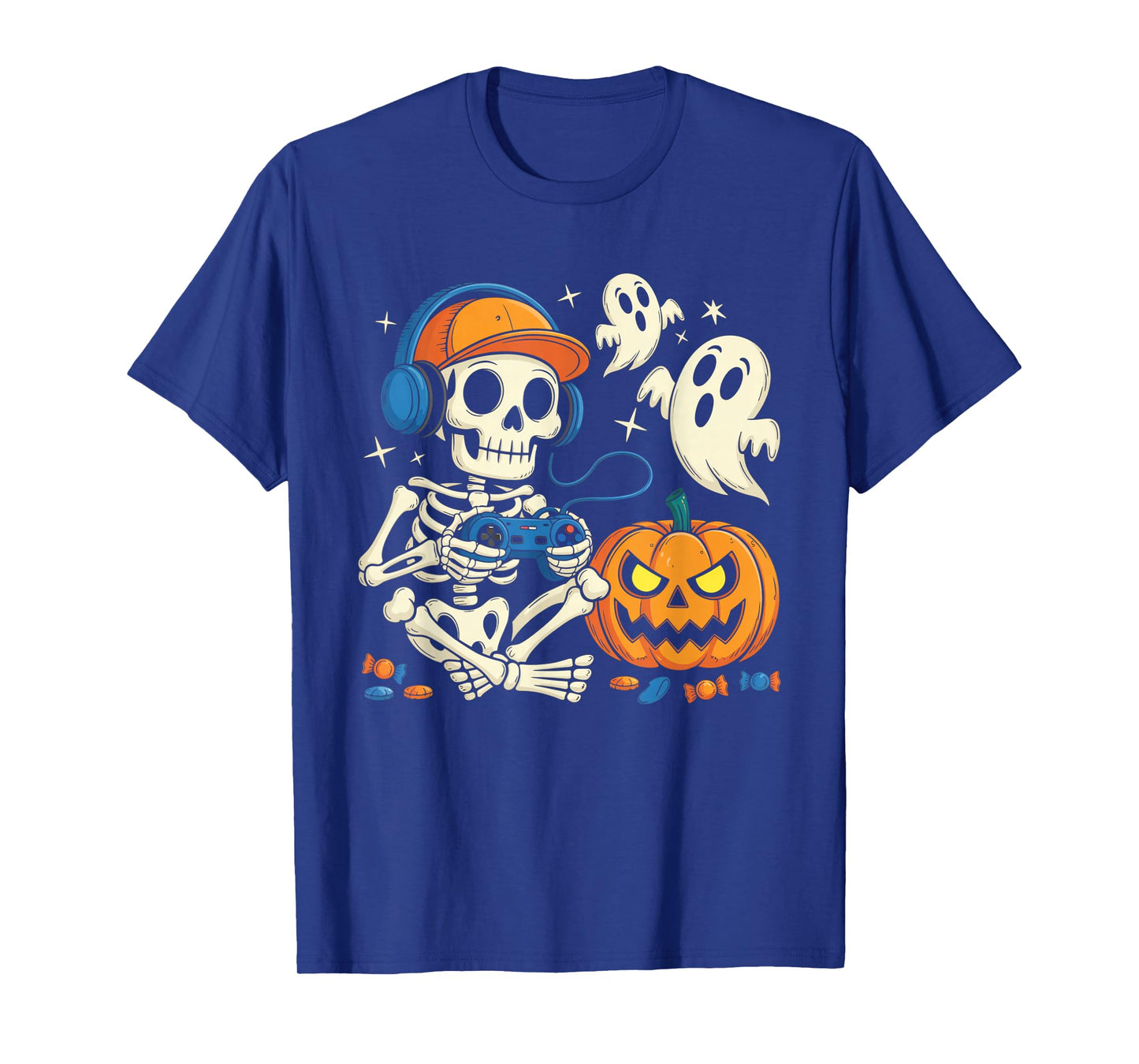 Halloween Shirts Cool Teen Boy Skeleton Gaming Men Halloween T-Shirt
