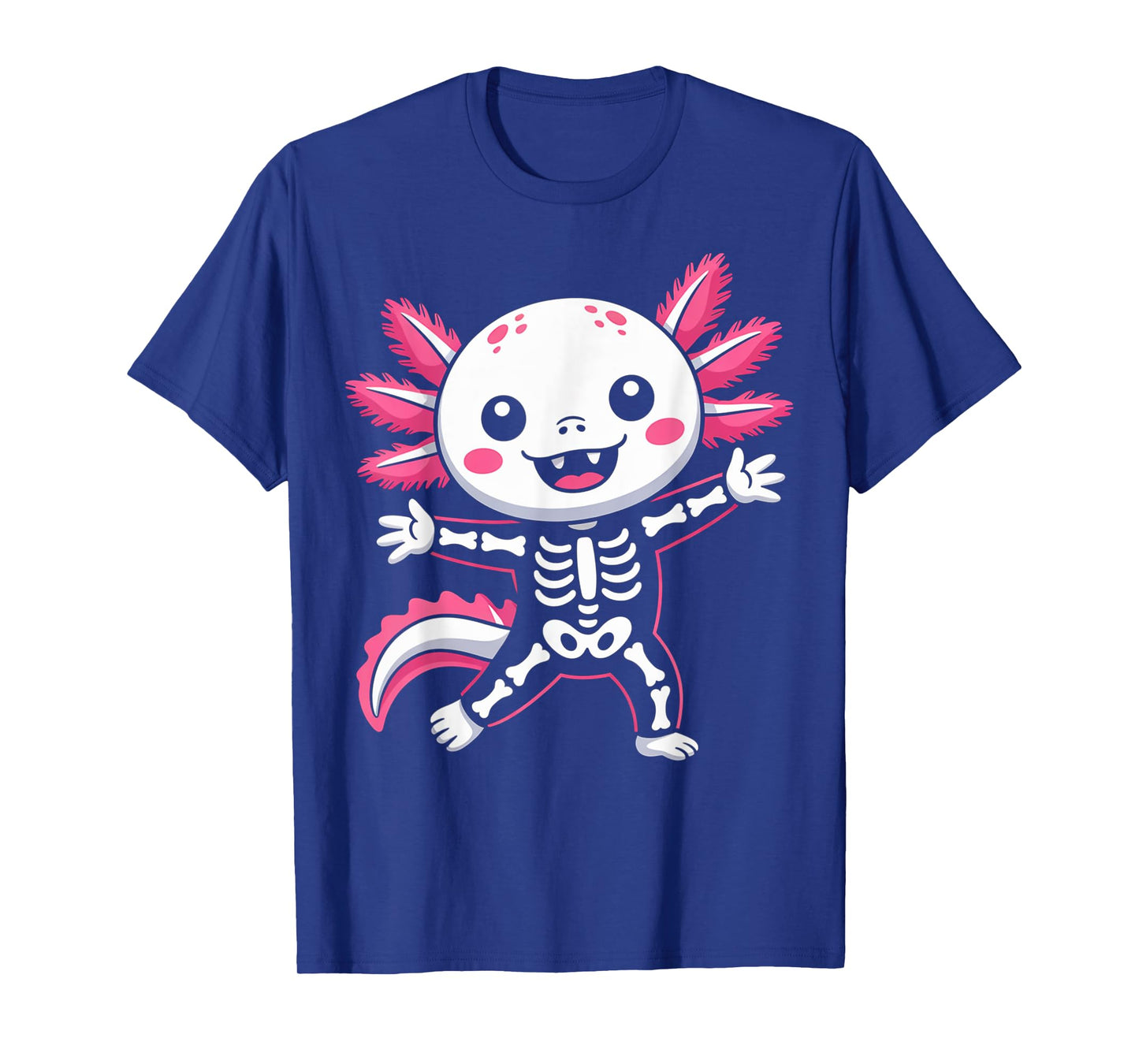 Cute Axolotl Skeleton Costume Kawaii Halloween T-Shirt