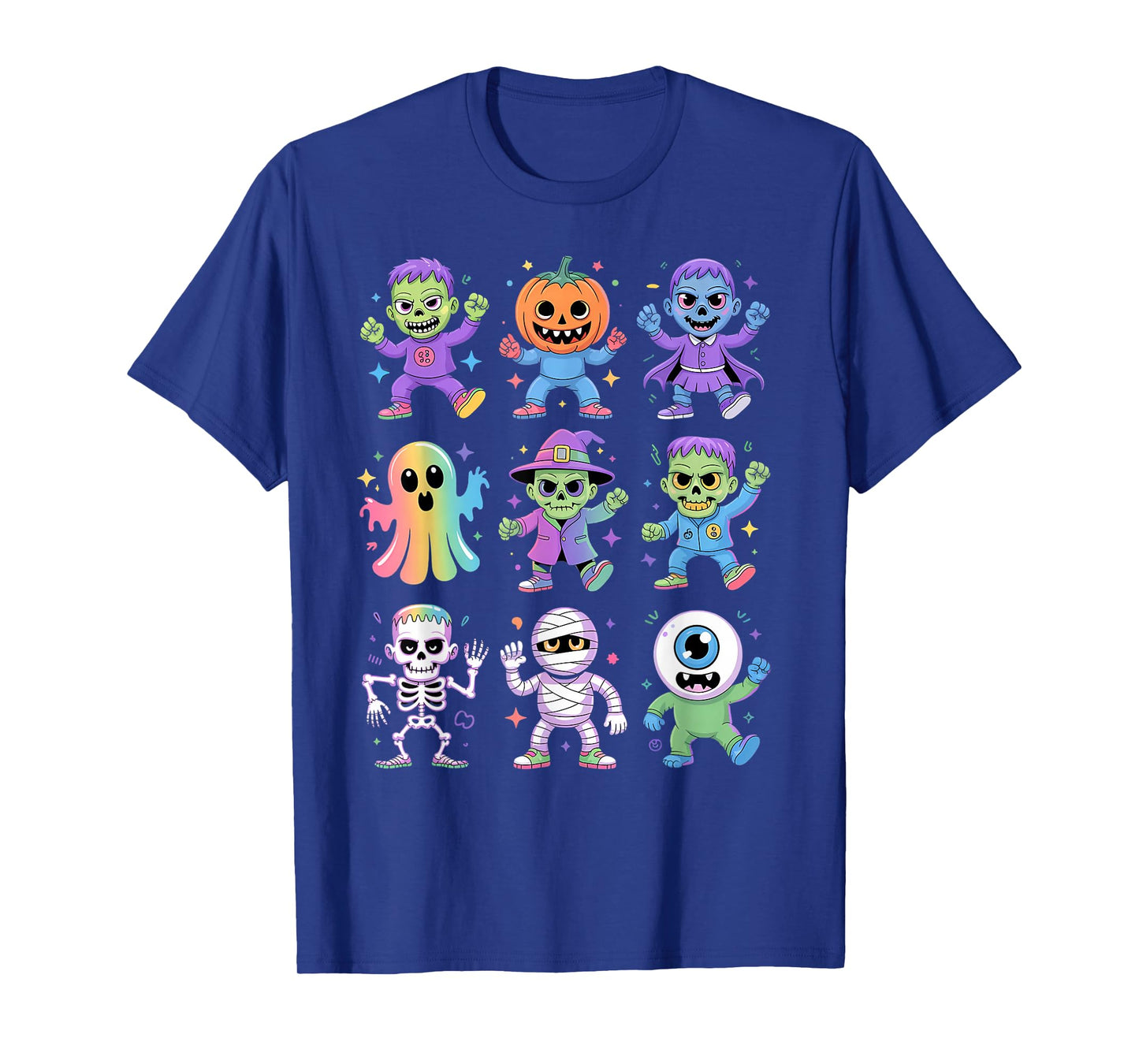 Cute Halloween Monsters Colorful Boys Skeleton Zombie Scary T-Shirt