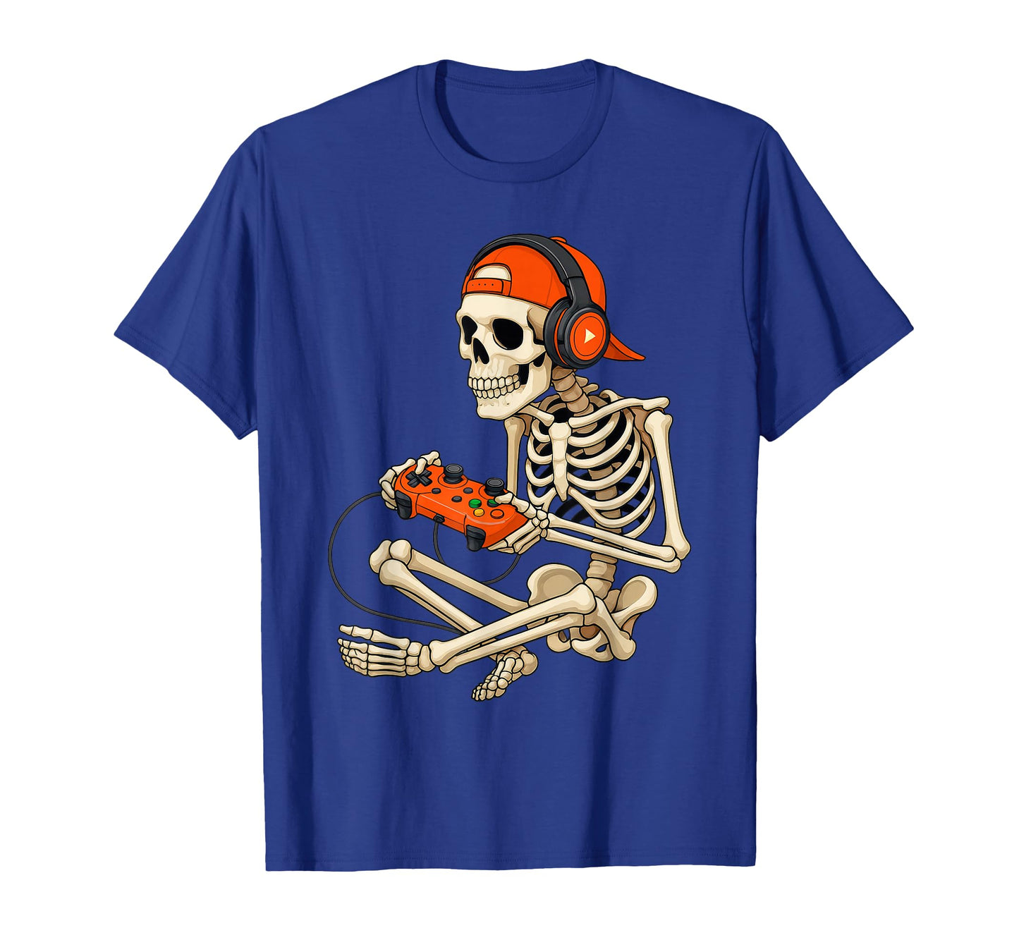 Halloween Skeleton Gamer Video Gaming Boys Men Kids Tees T-Shirt