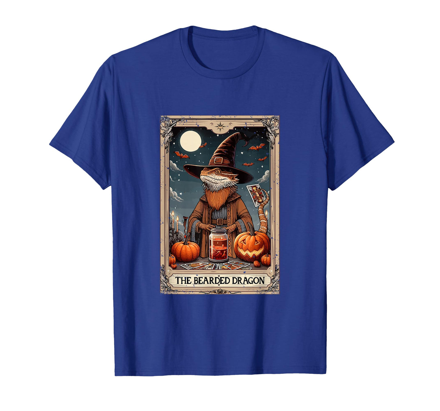 The Bearded Dragon Halloween Witch Cute Tarot Card Lover T-Shirt
