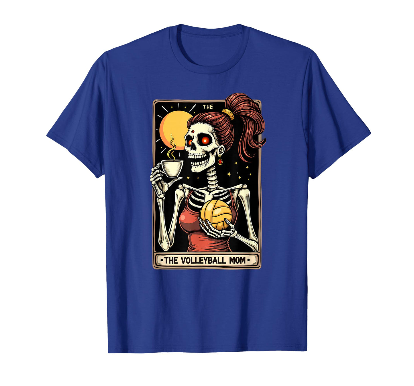 Gothic Tarot Card Skeleton Volleyball Mom Coffee T-Shirt