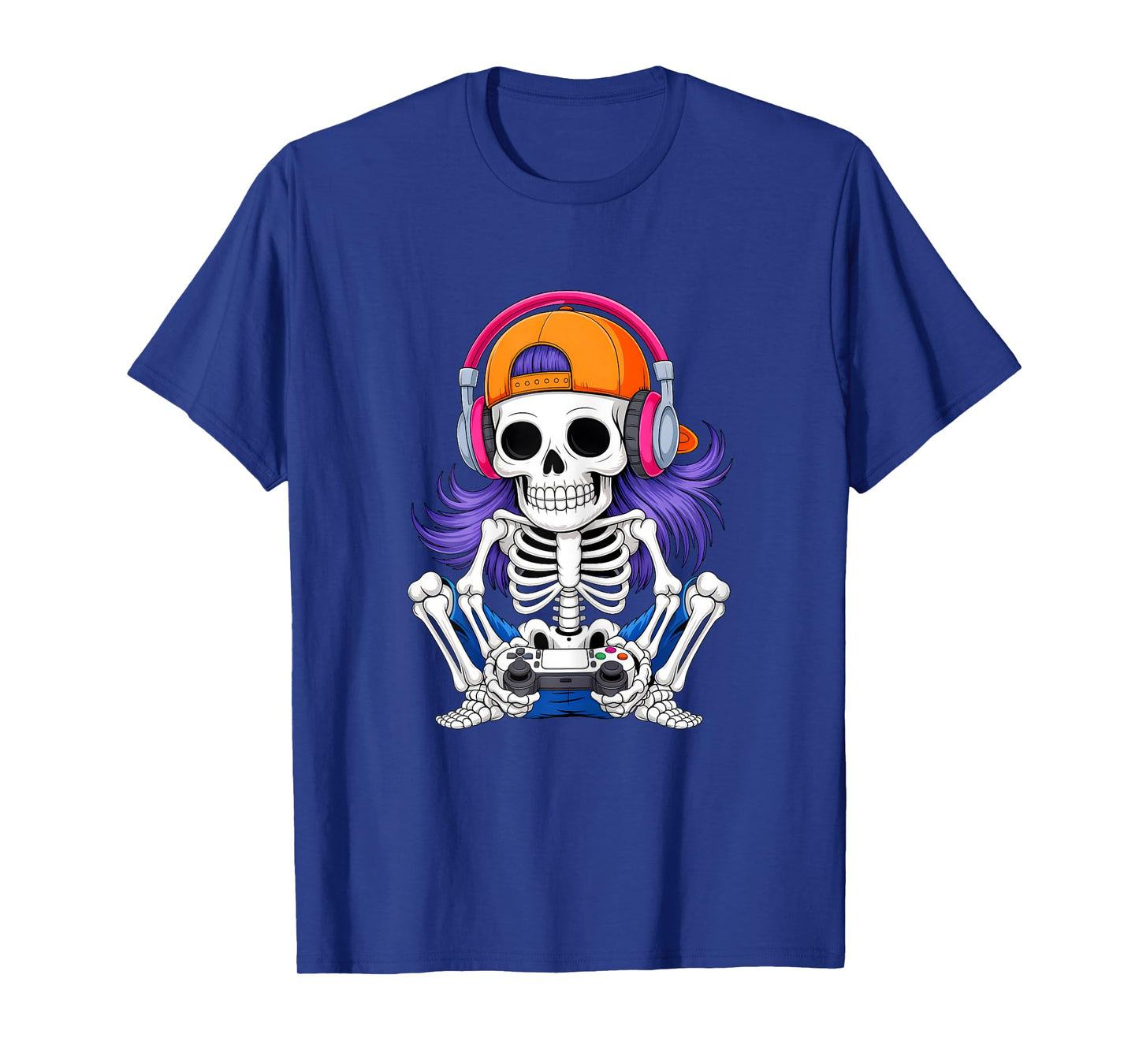 Funny Girls Halloween Skeleton Gamer Video Gaming Girl Women T-Shirt