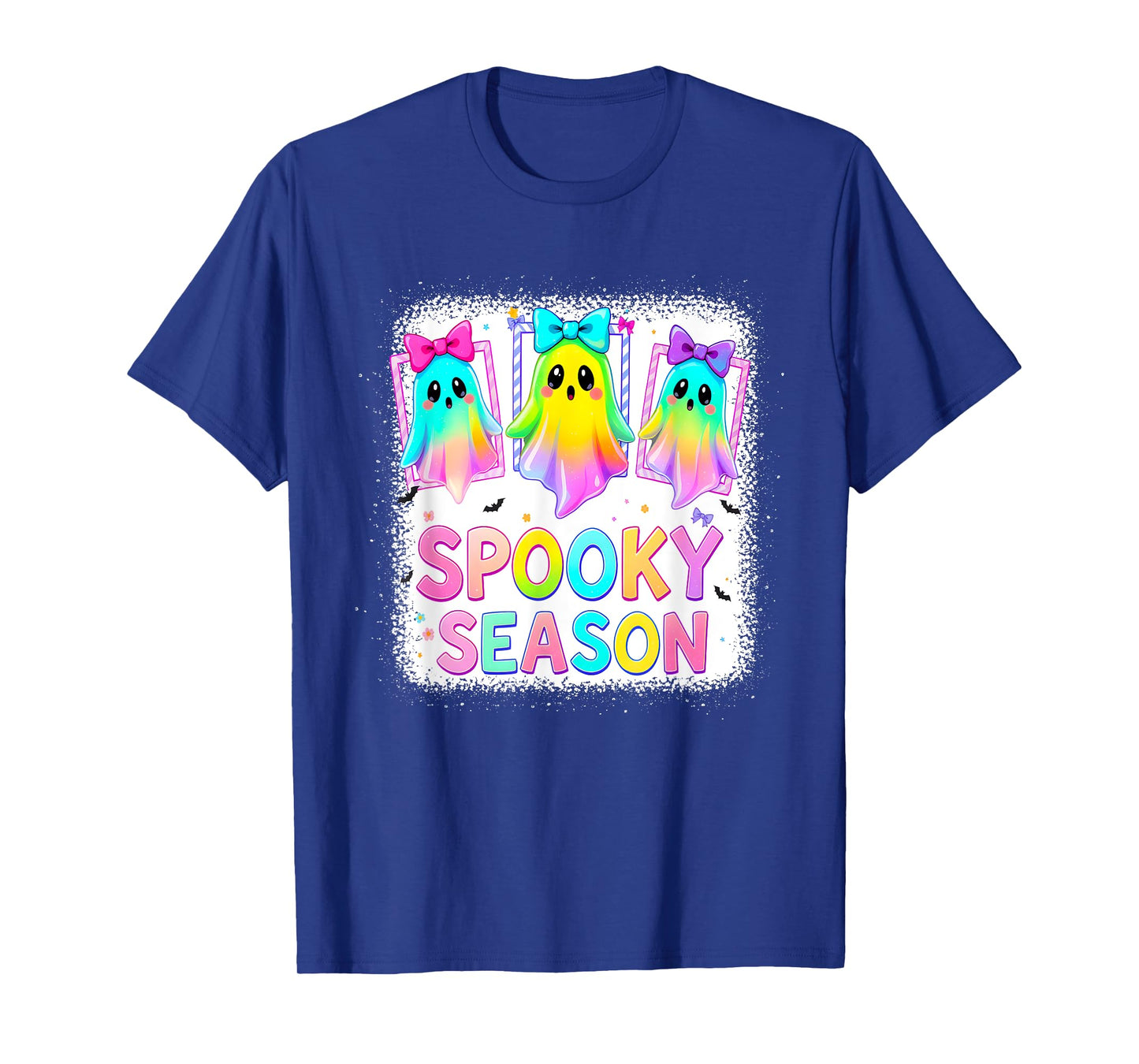Spooky Season Retro Ghost Holding Pumpkin Halloween T-Shirt
