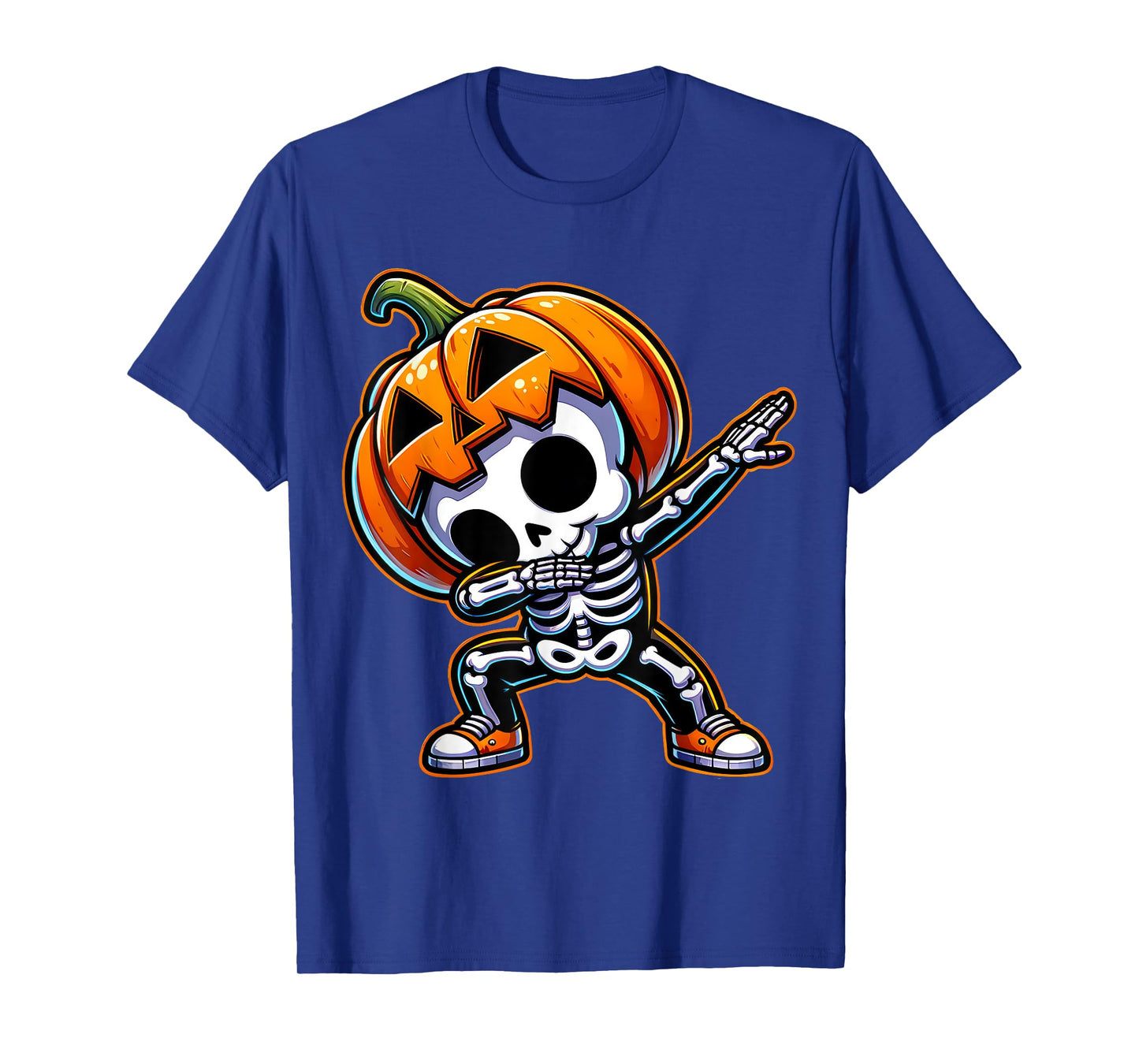 Dabbing Halloween Skeleton Boys Trick Treat Funny Pumpkin T-Shirt