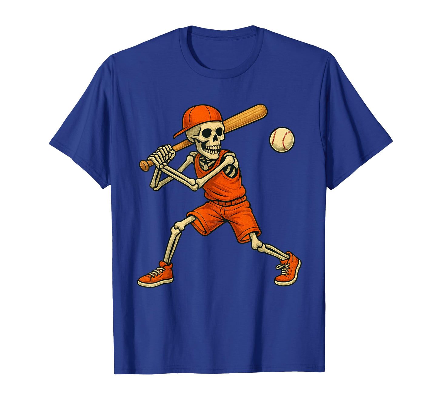Baseball Skeleton Halloween Spooky Boys Baseball Player T-Shirt