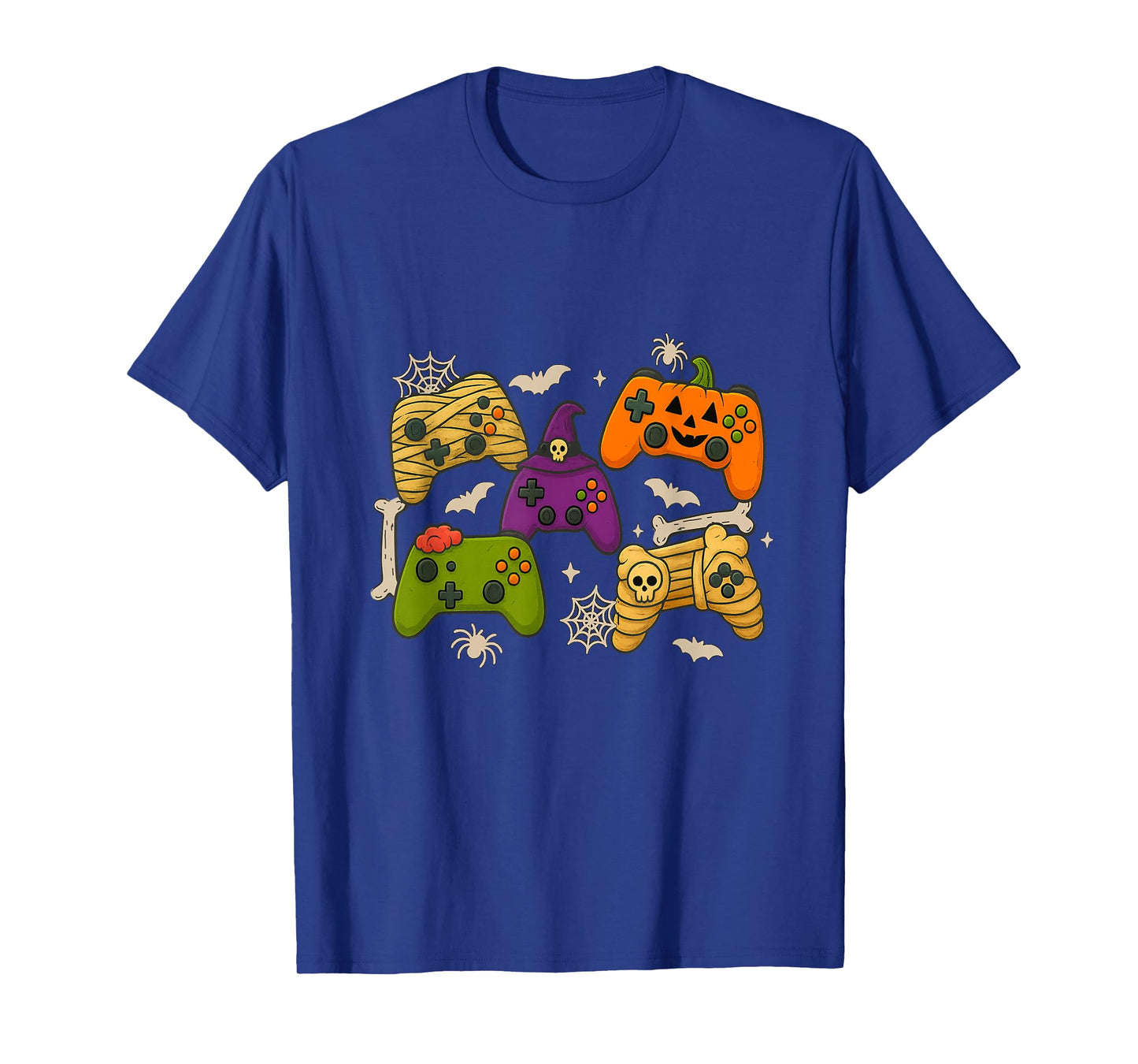Halloween Skeleton Zombie Gamer Spooky Controllers Family T-Shirt