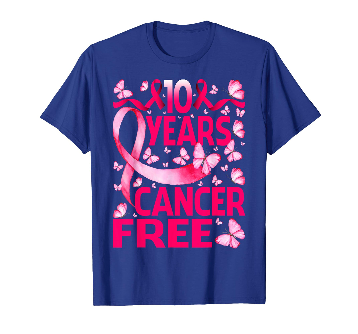 10 Years Breast Cancer Free Survivor Butterfly T-Shirt
