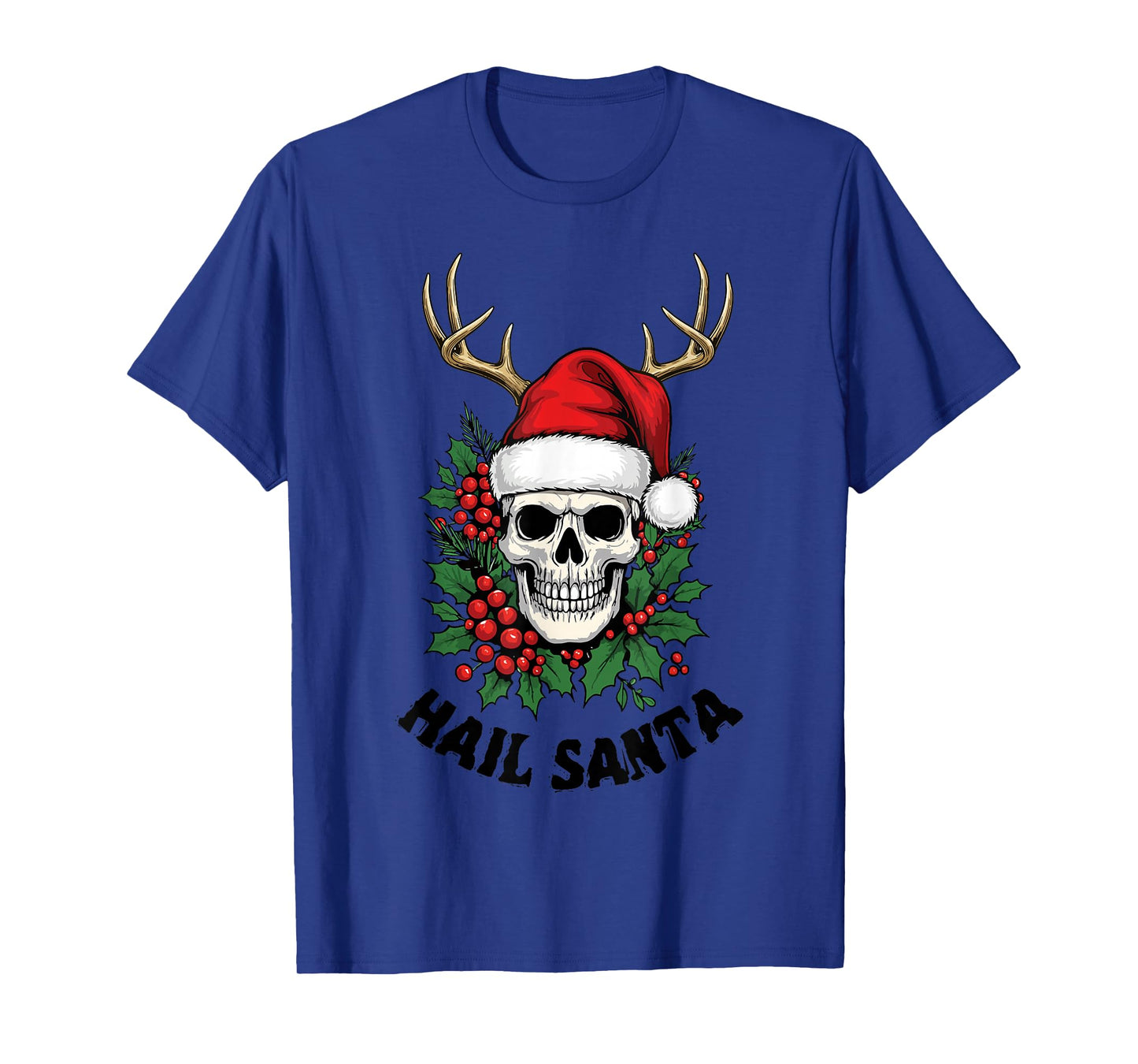 Hail Santa Pagan Happy Solstice Spooky Christmas Skeleton T-Shirt