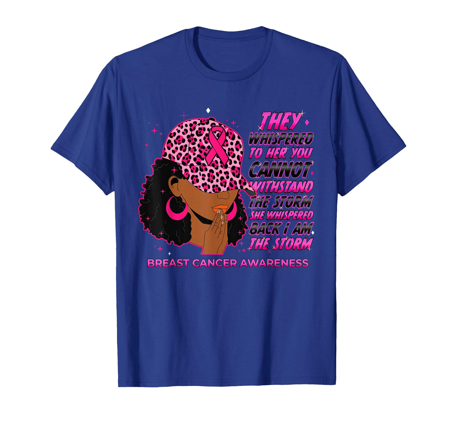 Black Women Afro Christian Breast Cancer in October We Wear T-Shirt