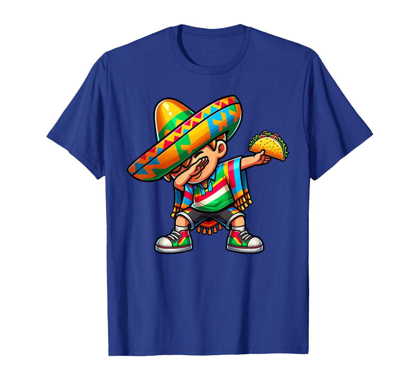 Cinco De Mayo Dabbing Boys Tacos Mexican Poncho Fiesta T-Shirt