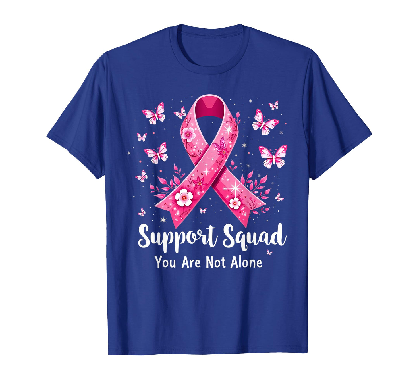 Support Squad Breast Cancer Awareness Butterfly Pink Ribbon T-Shirt