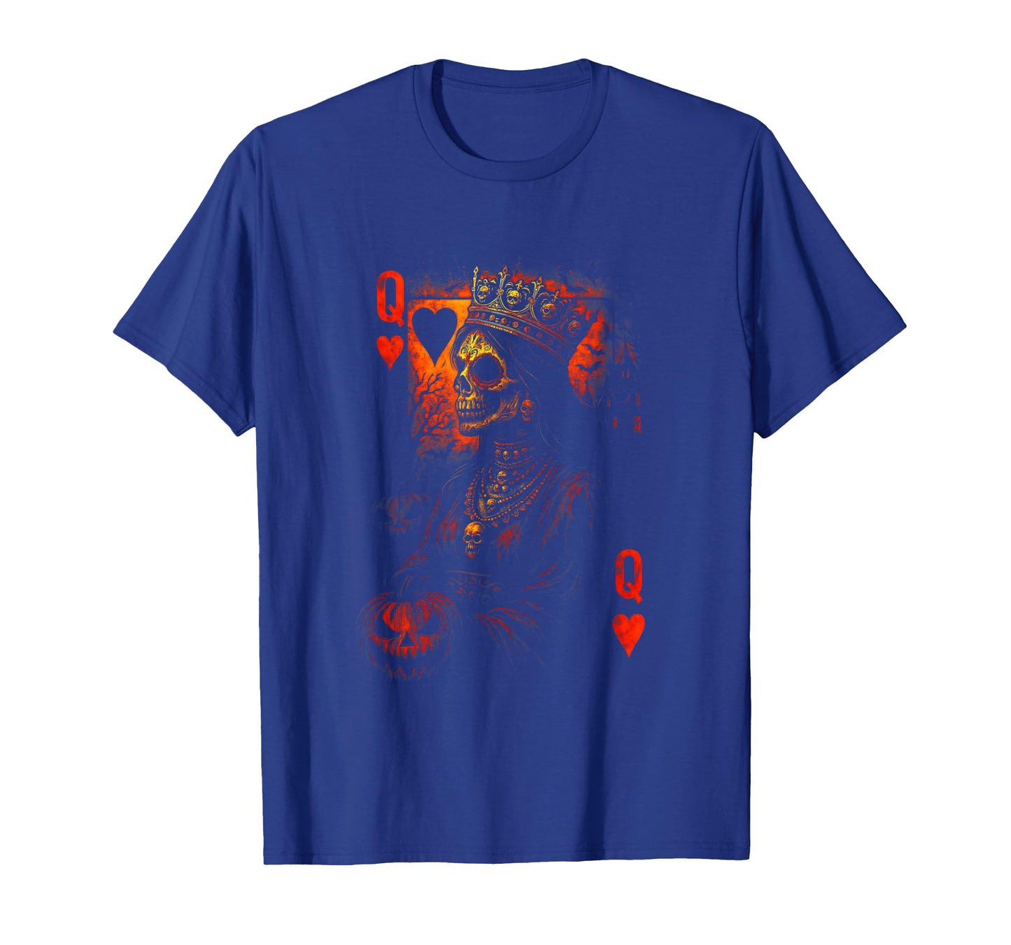Queen of Hearts Halloween Vintage Crown of Skulls Card Deck T-Shirt