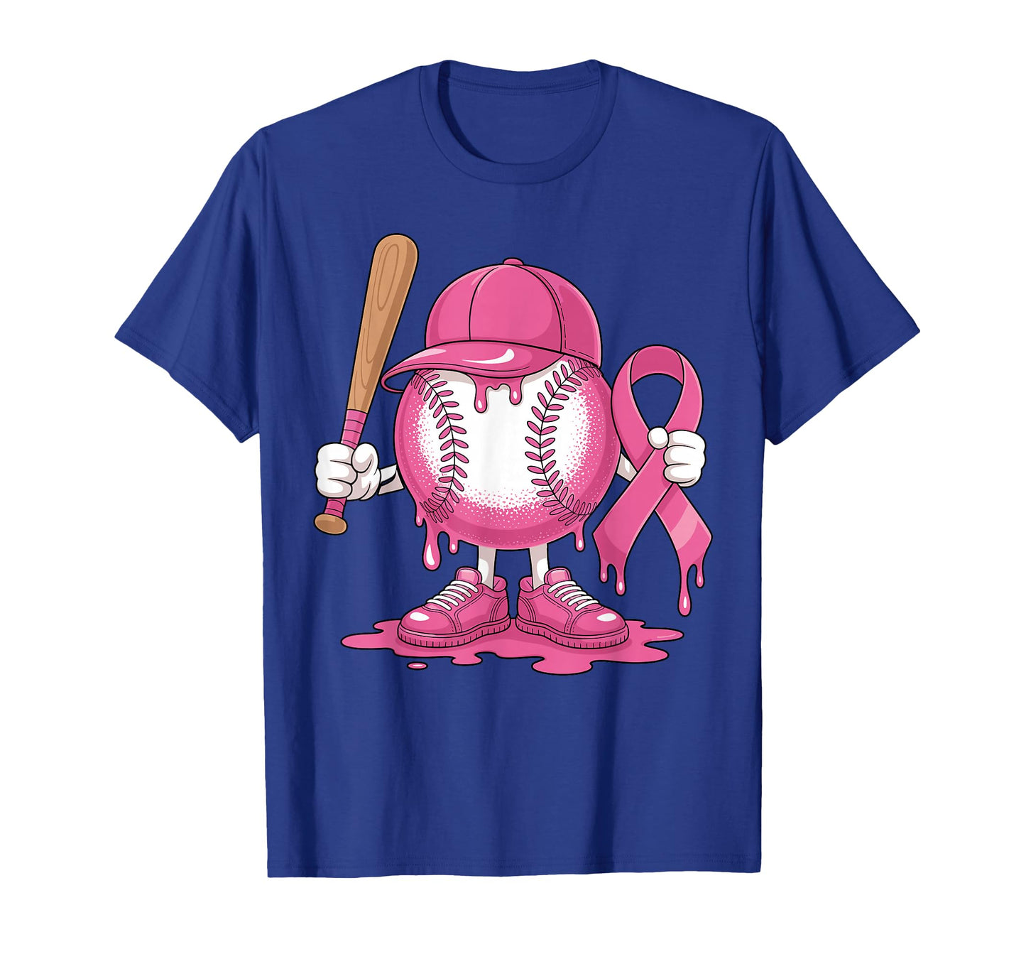 Tackle Breast Cancer Awareness Football Ice Cream Drip Fight T-Shirt