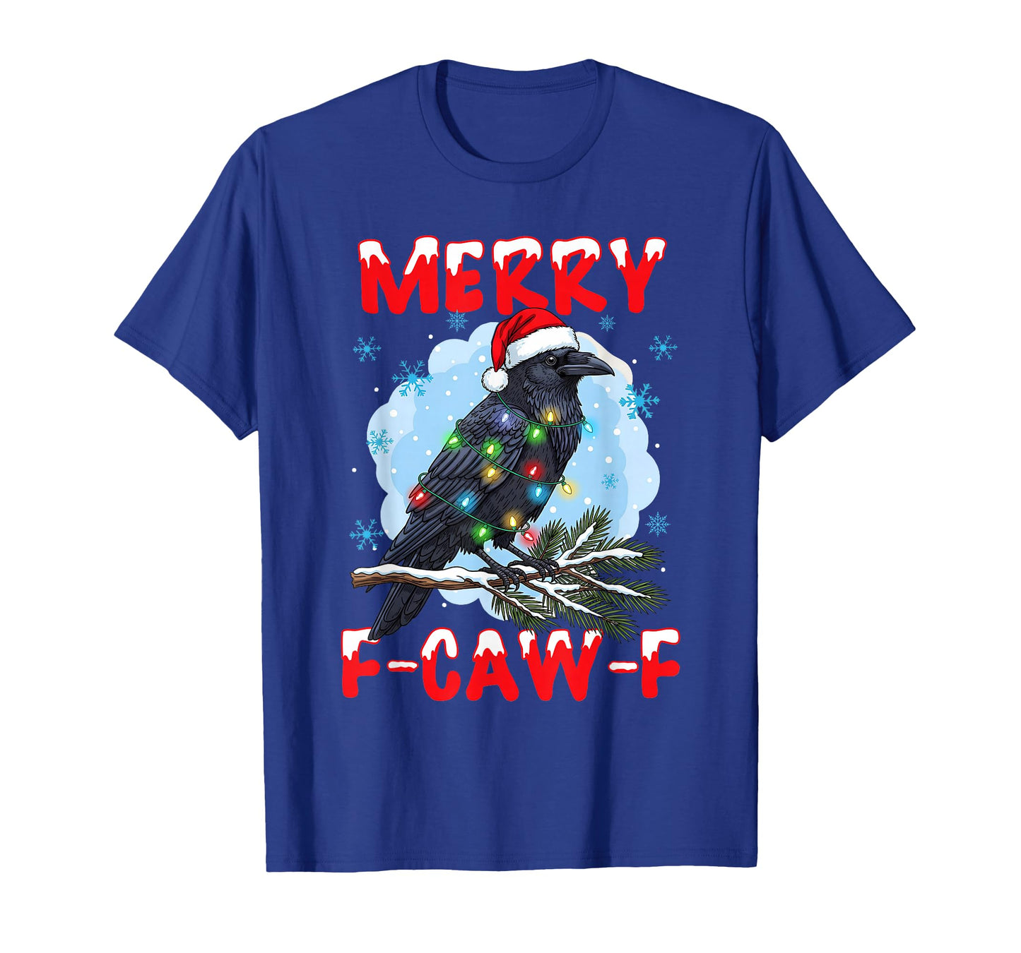 Merry F-CAW-F Crow Raven Christmas Dark Bird Crow Meme Xmas T-Shirt