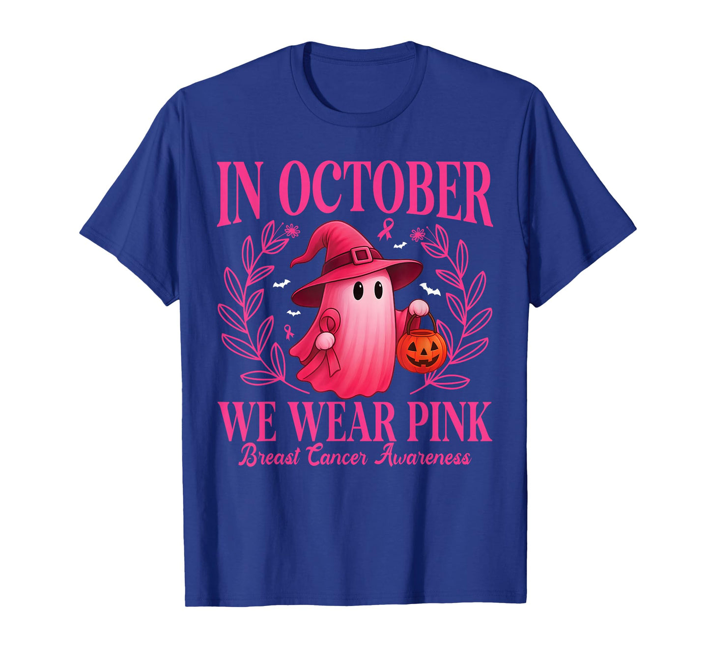Breast Cancer Women Halloween in October We Wear Pink T-Shirt