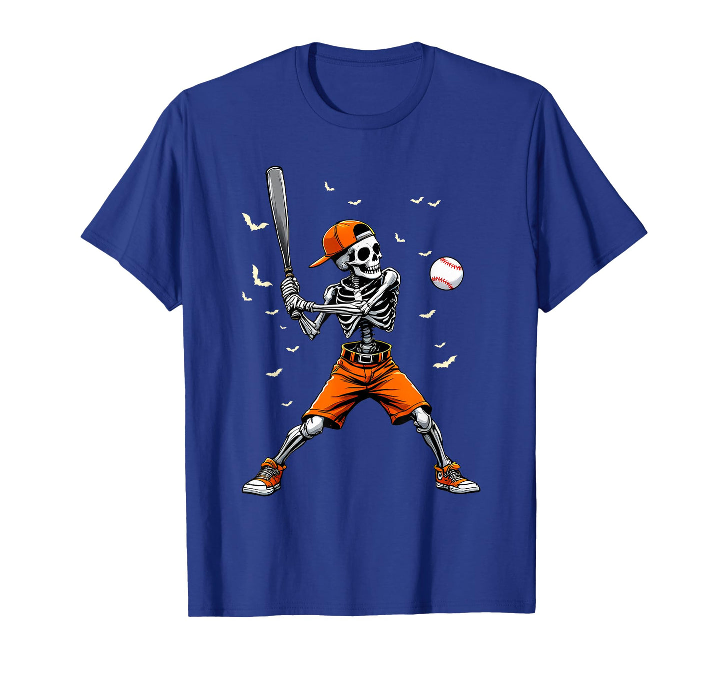 Funny Spooky Skeleton Baseball Tee | Boys & Kids Halloween T-Shirt