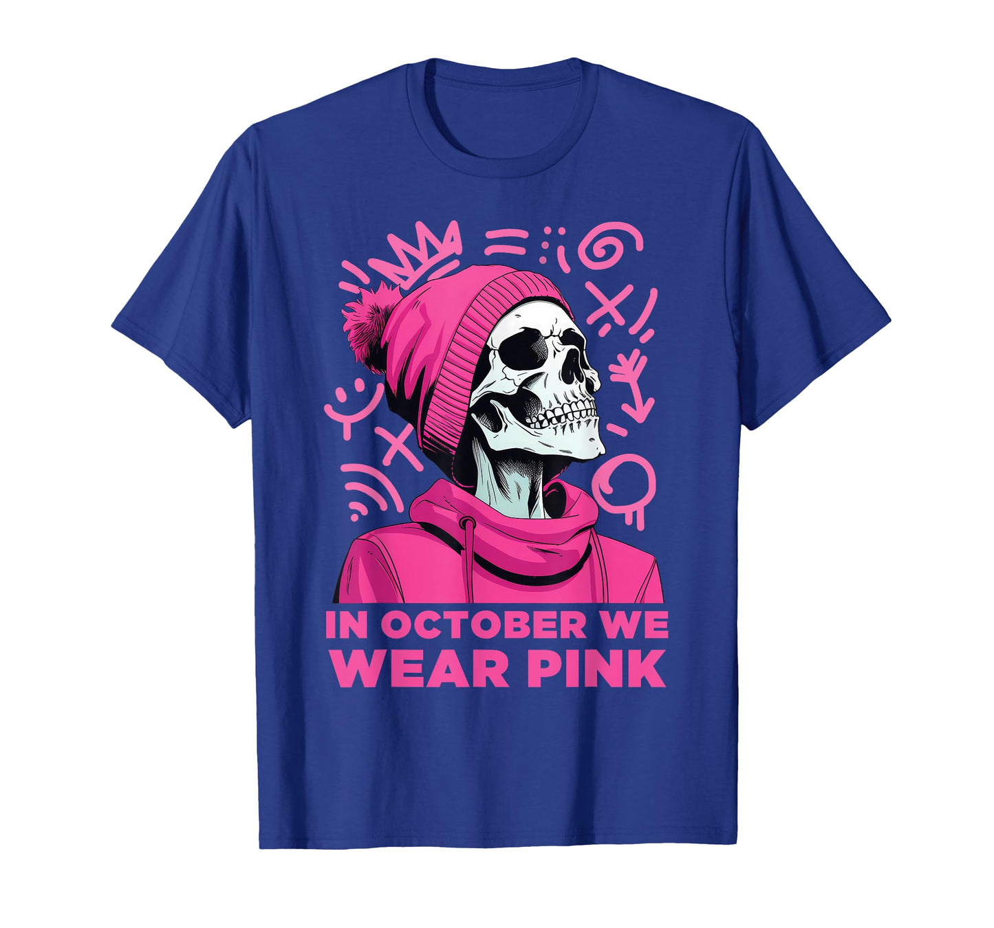 In October We Wear Pink Halloween Breast Cancer Awareness T-Shirt