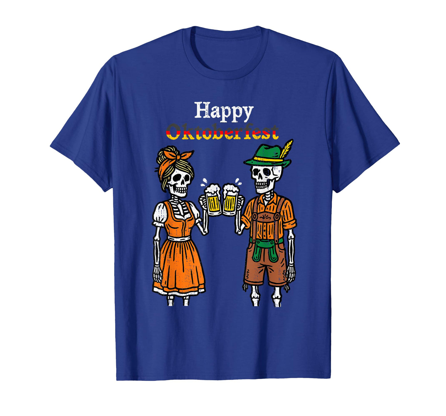 Happy Oktoberfest Lederhosen Skeleton Drinking Beer Festival T-Shirt