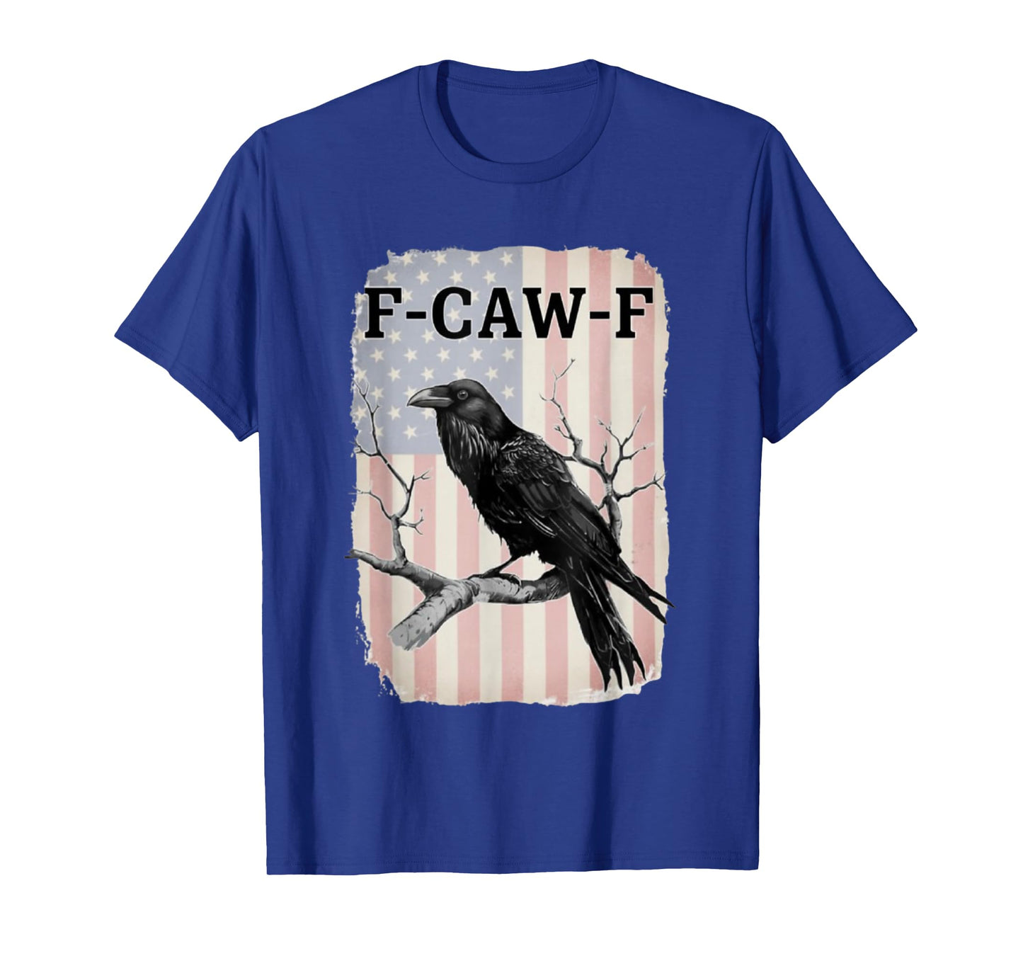 F-CAW-F Black Crow Faded Distressed USA Flag T-Shirt