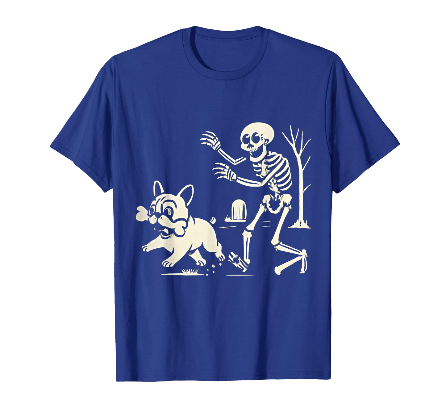 Funny Halloween French Bulldog Skeleton Spooky Season T-Shirt