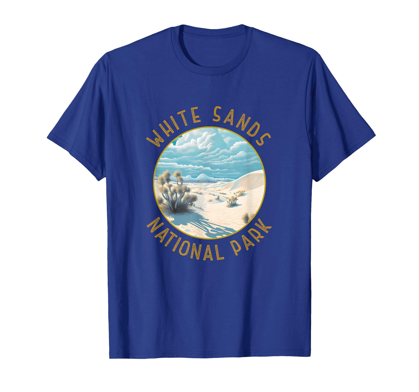 White Sands National Park Illustration Distressed Circle T-Shirt