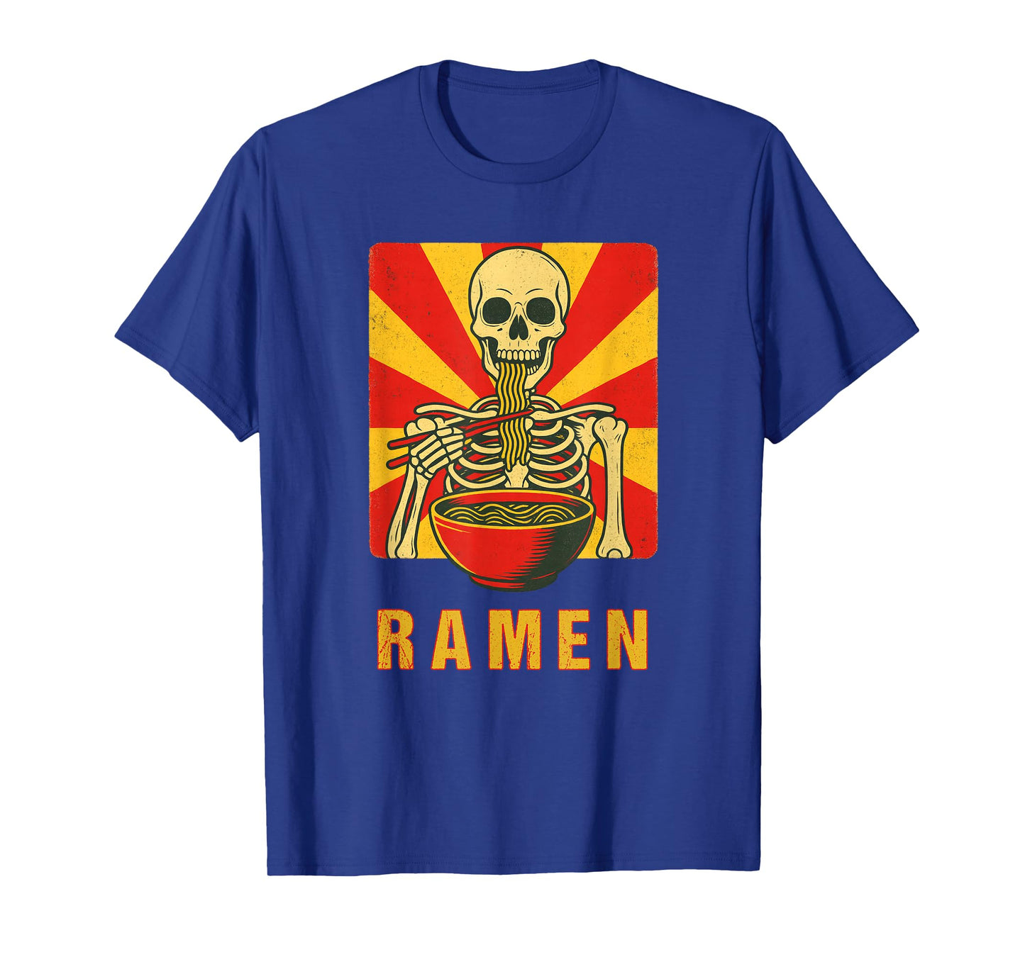 Halloween Skeleton Ramen Noodles Retro Japanese Goth T-Shirt