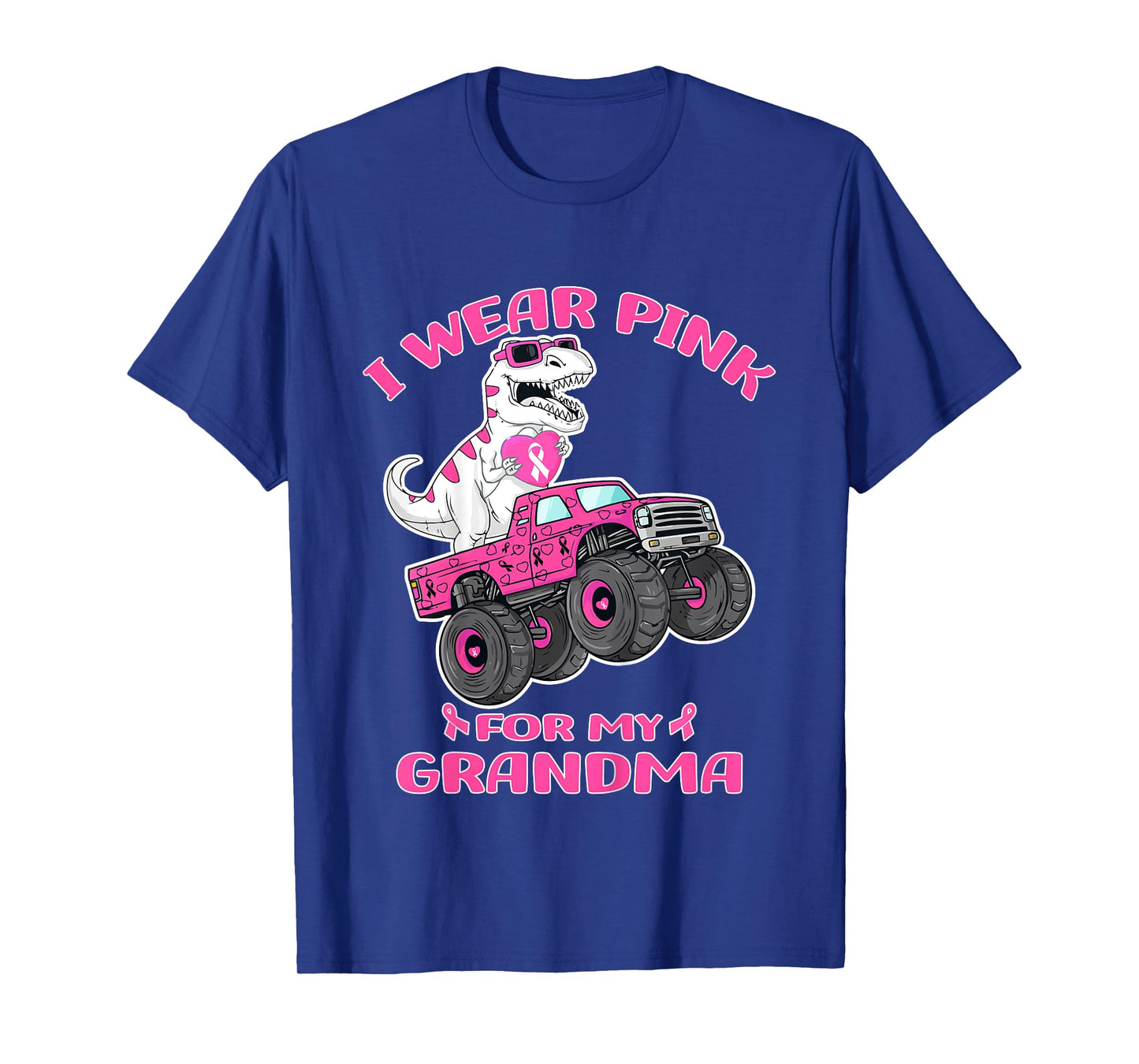 Kids Trex Breast Cancer Kids I Wear Pink For My Grandma T-Shirt
