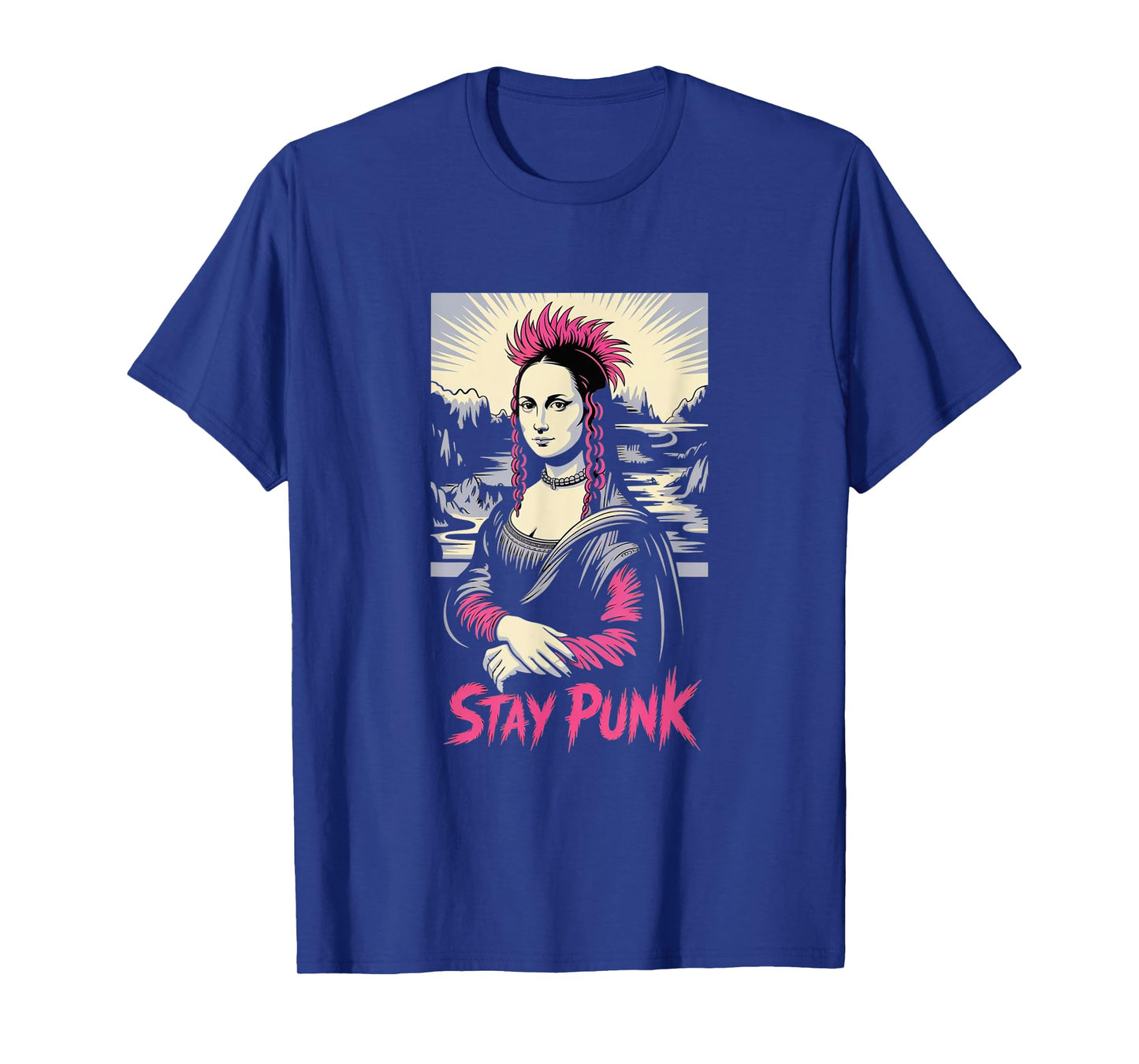 Punk Rock Mona Lisa – Rebel Art Parody Tee T-Shirt