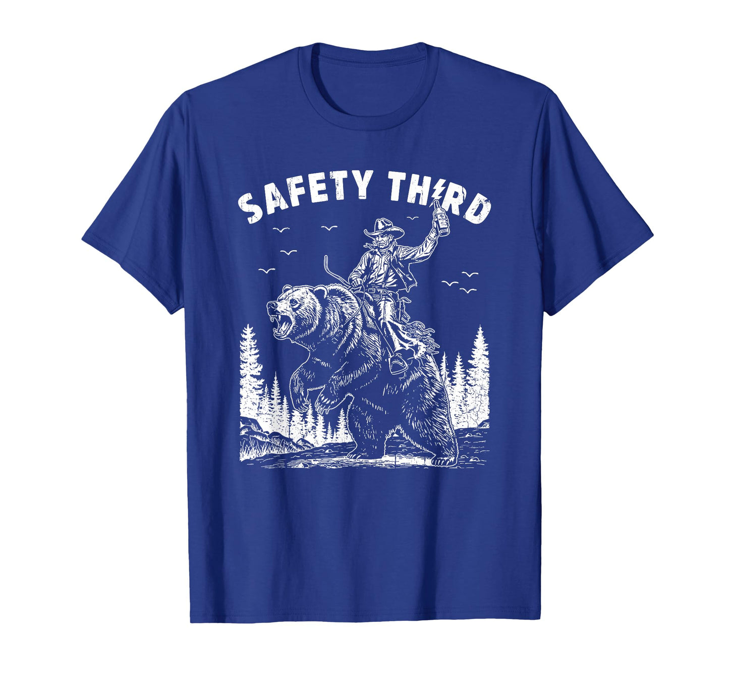 Safety Third, Funny Guys, Grizzly Bear, Cowboy Western T-Shirt