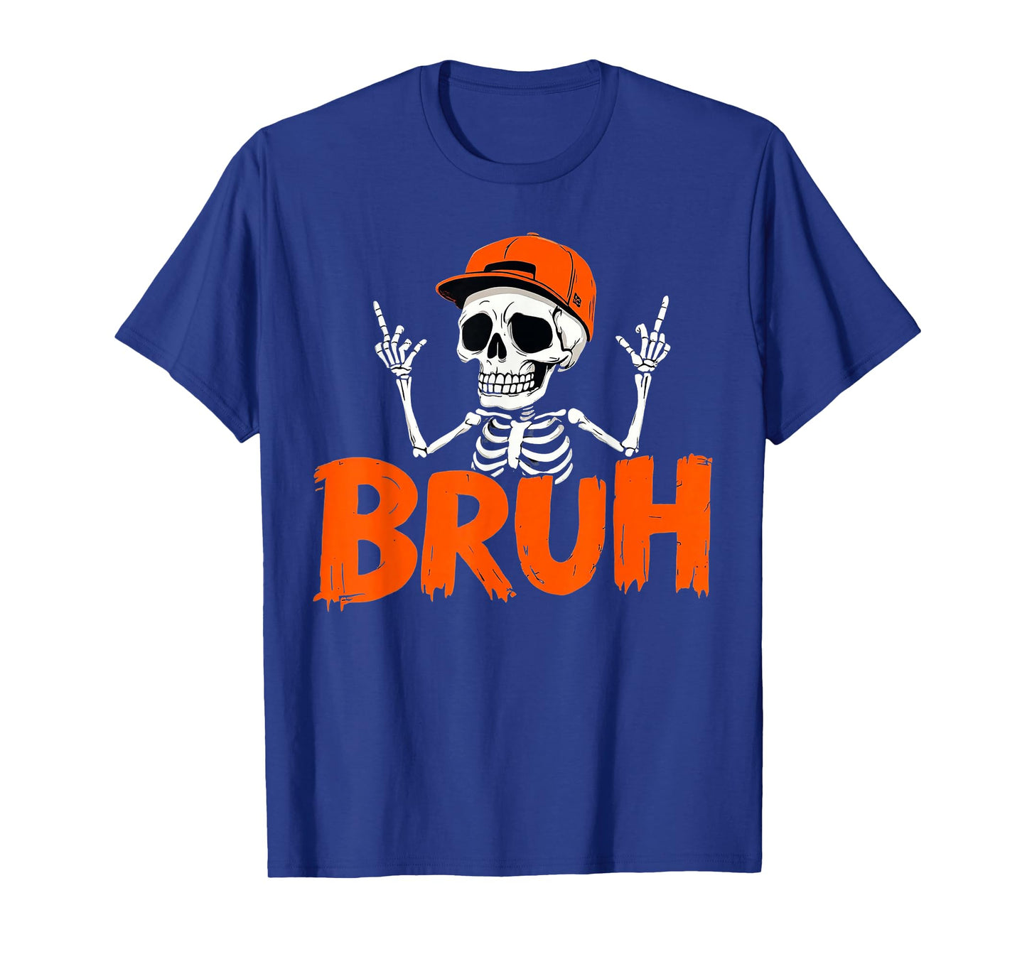 Halloween Punk Rock Skeleton Cool Rockers Skaters Bruh T-Shirt