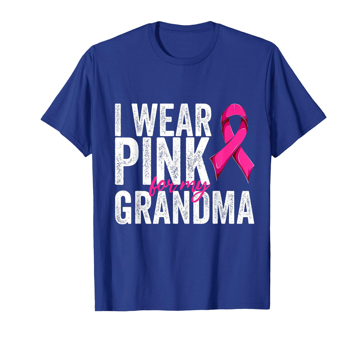 Breast Cancer Wear Pink For My Grandma Pink Ribbon Retro T-Shirt