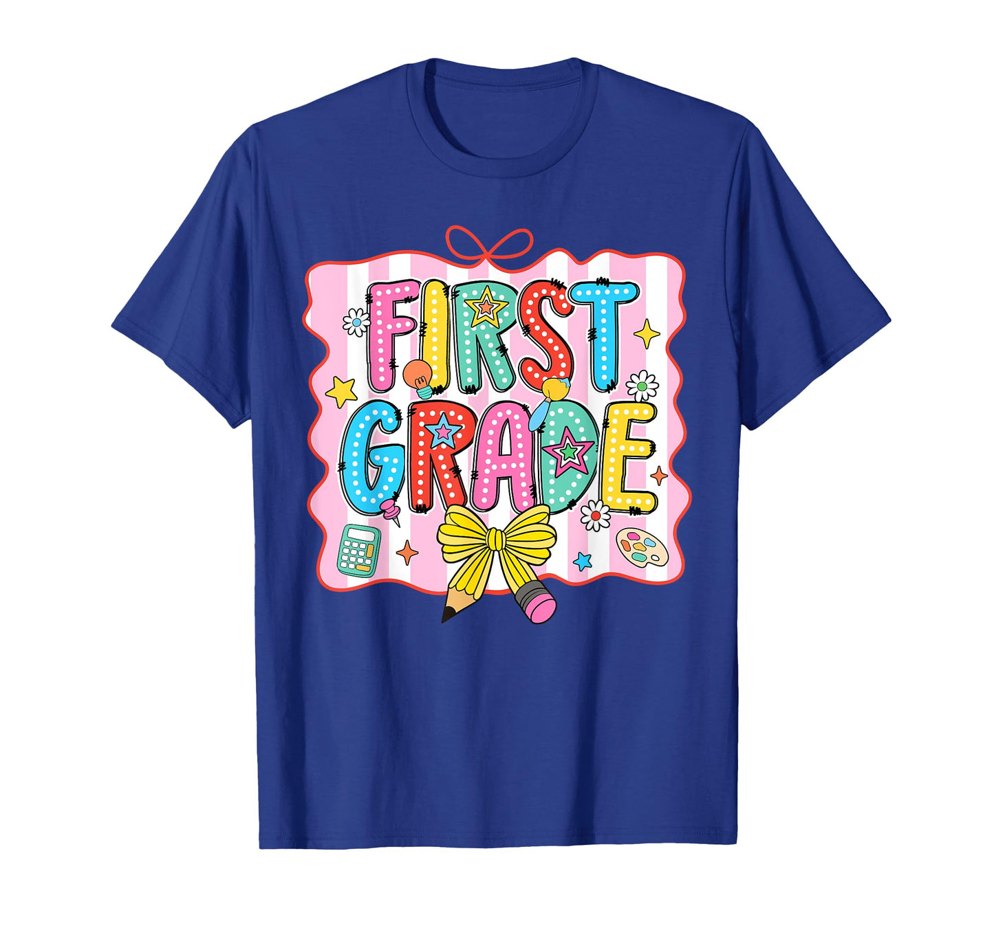 First Grade Coquette Pencil Bow Back To School Teacher Girl T-Shirt