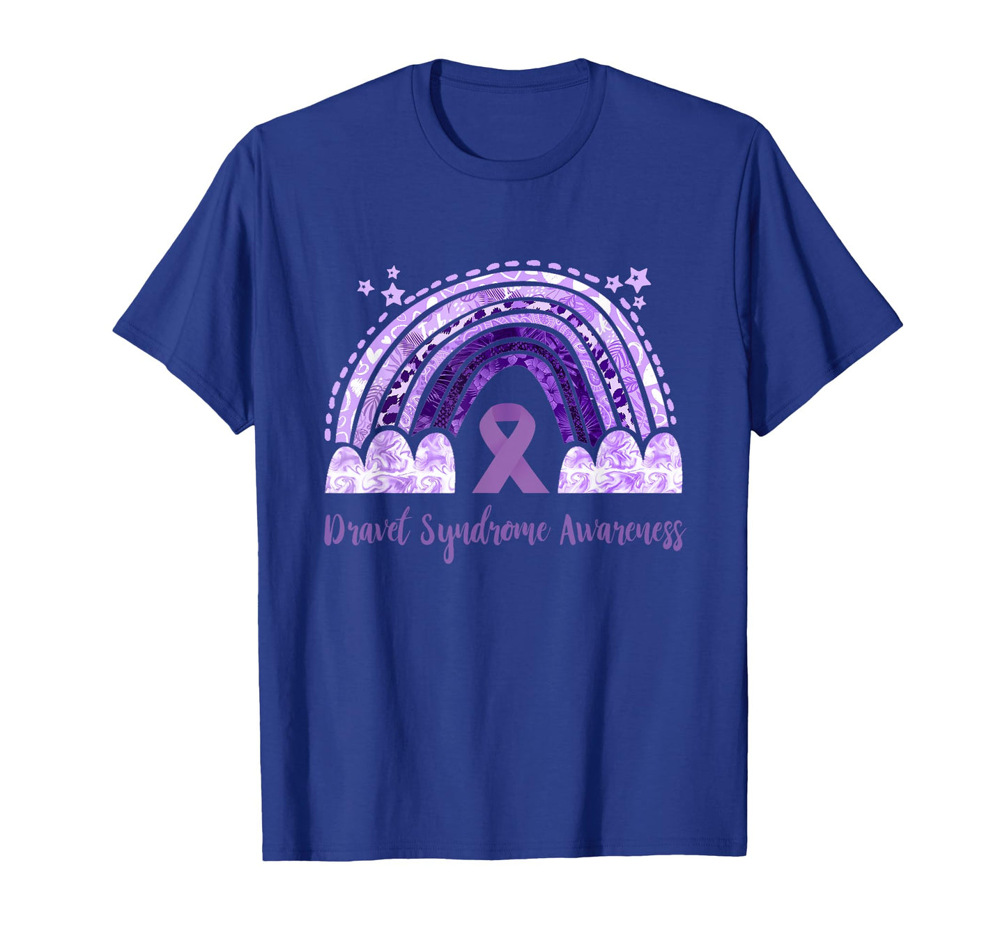Dravet Purple Ribbon Dravet Syndrome Awareness Rainbow T-Shirt