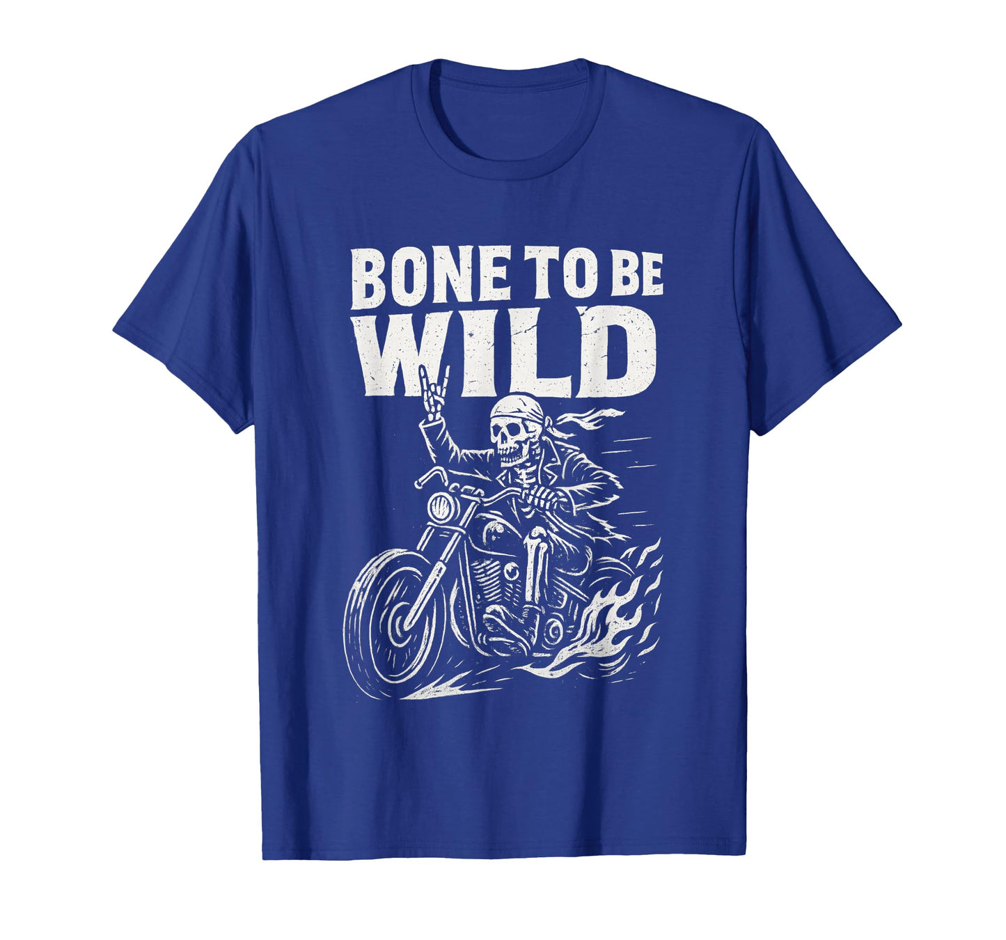 Bone to Be Wild Skeleton Biker Edgy Aesthetic Pun Humor T-Shirt