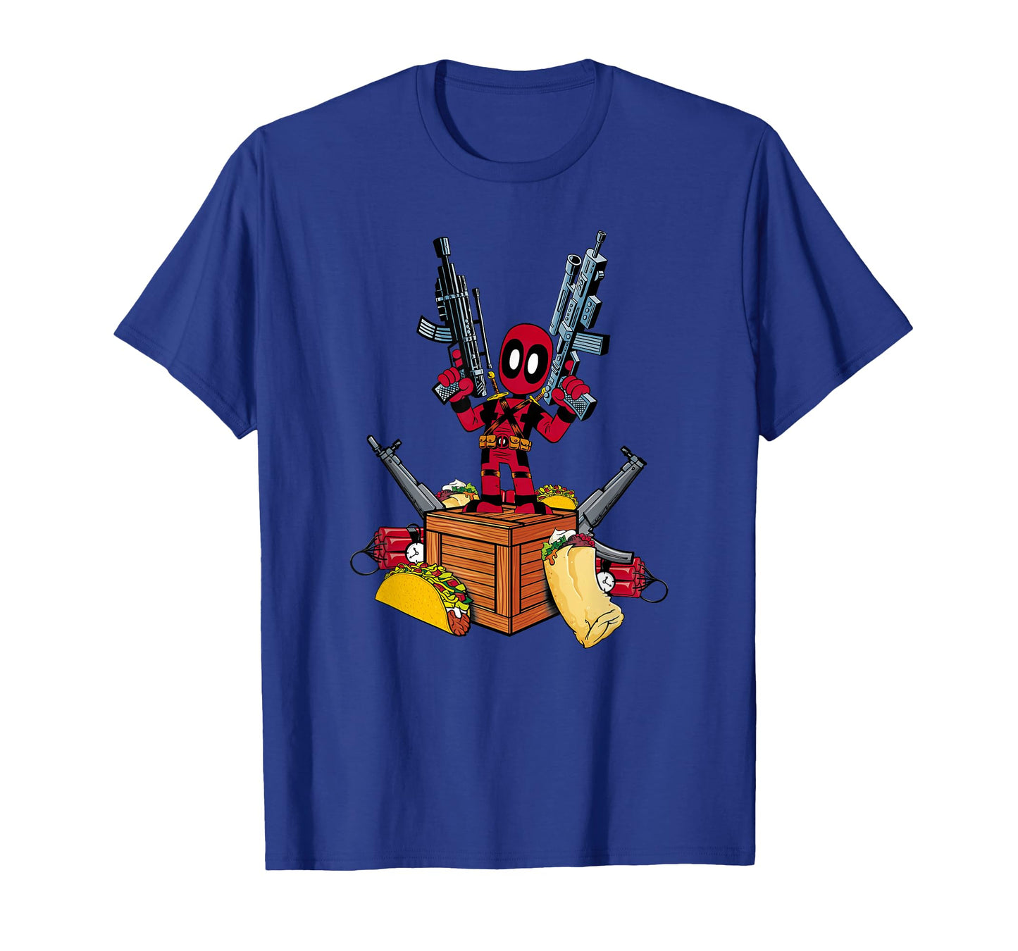 Marvel Deadpool Weapons And Tacos Cute Comic Icon T-Shirt