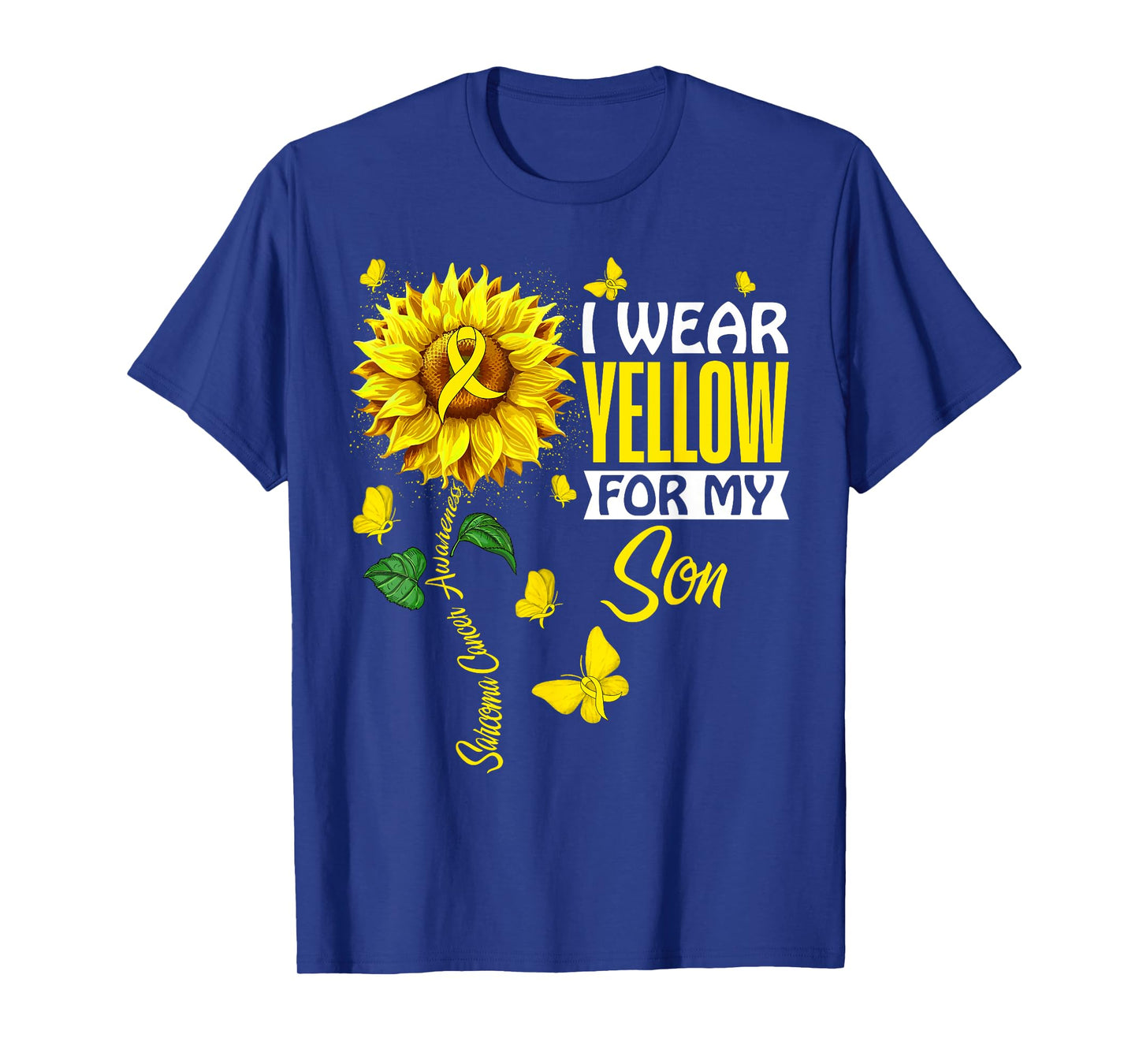 I Wear Yellow For Son Sarcoma Cancer Awareness Support T-Shirt