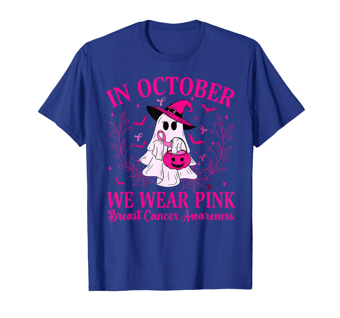 Breast Cancer Women Halloween in October We Wear Pink T-Shirt