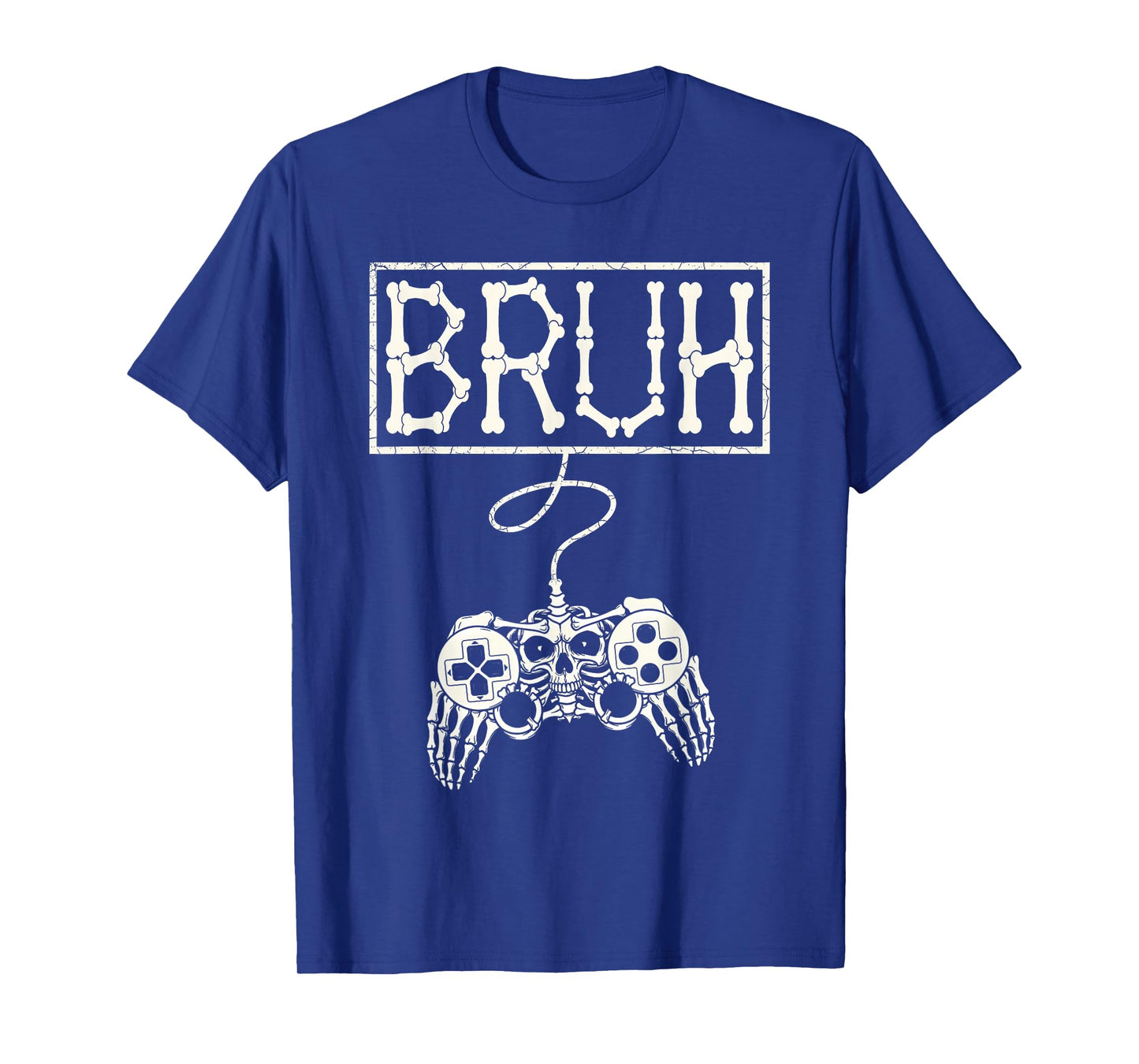 Funny Skeleton Gamer Bruh Controller Skull Video Gaming Boys T-Shirt