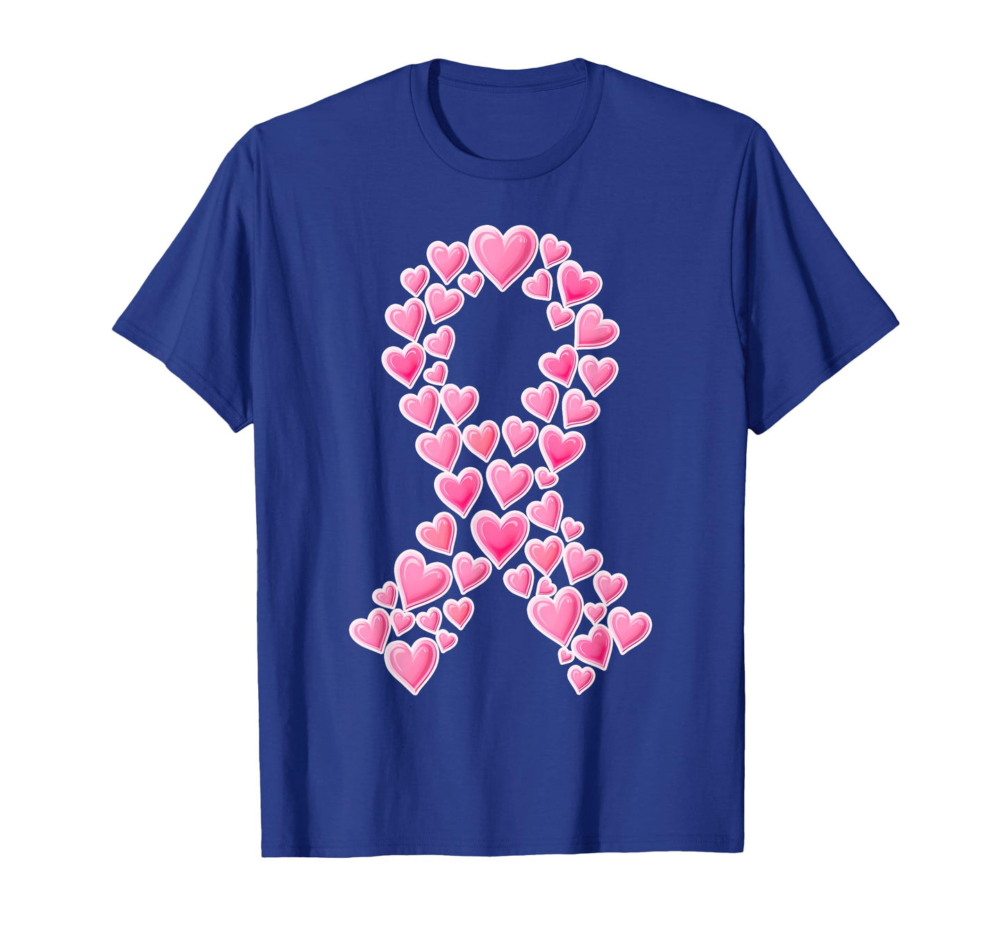 Pink Ribbon Hearts Breast Cancer Awareness Support Squads T-Shirt