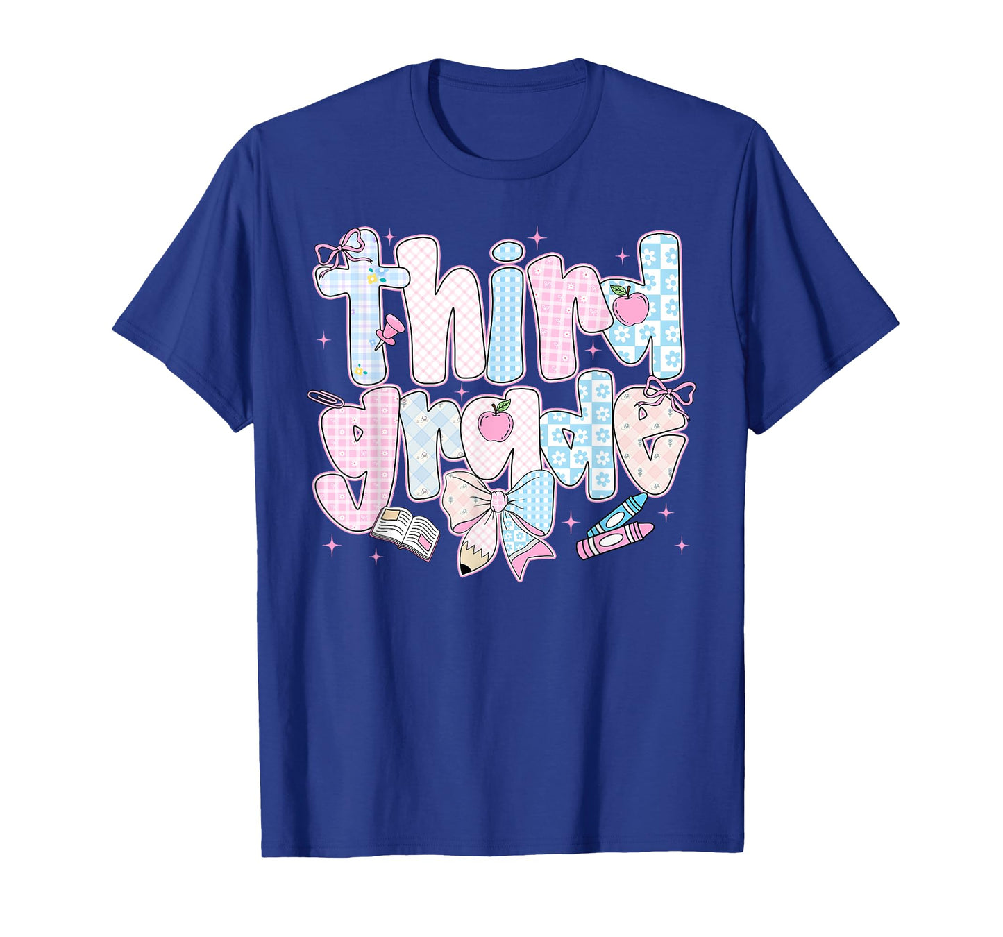 Back To School Third Grade Coquette Pencil Bow First Day T-Shirt