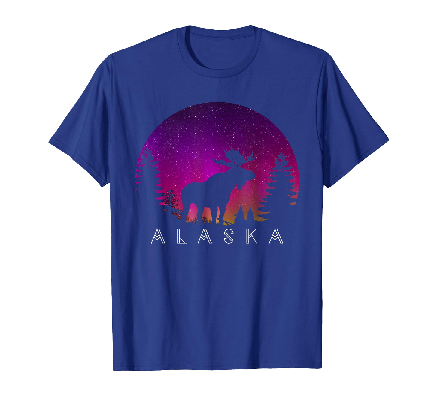 Alaska Moose Aurora Borealis - Alaskan Landscape Photo T-Shirt