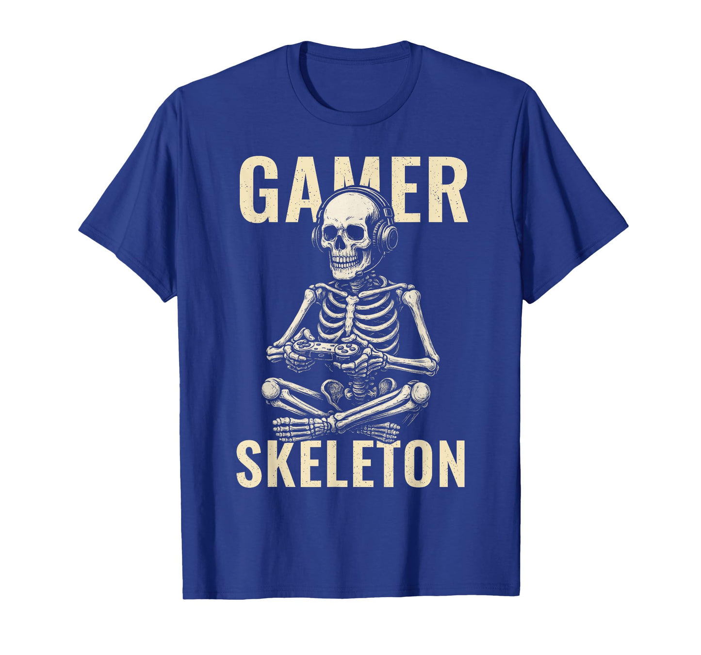 Gamer Skeleton Halloween Video Gaming Men Kids Tees Funny T-Shirt
