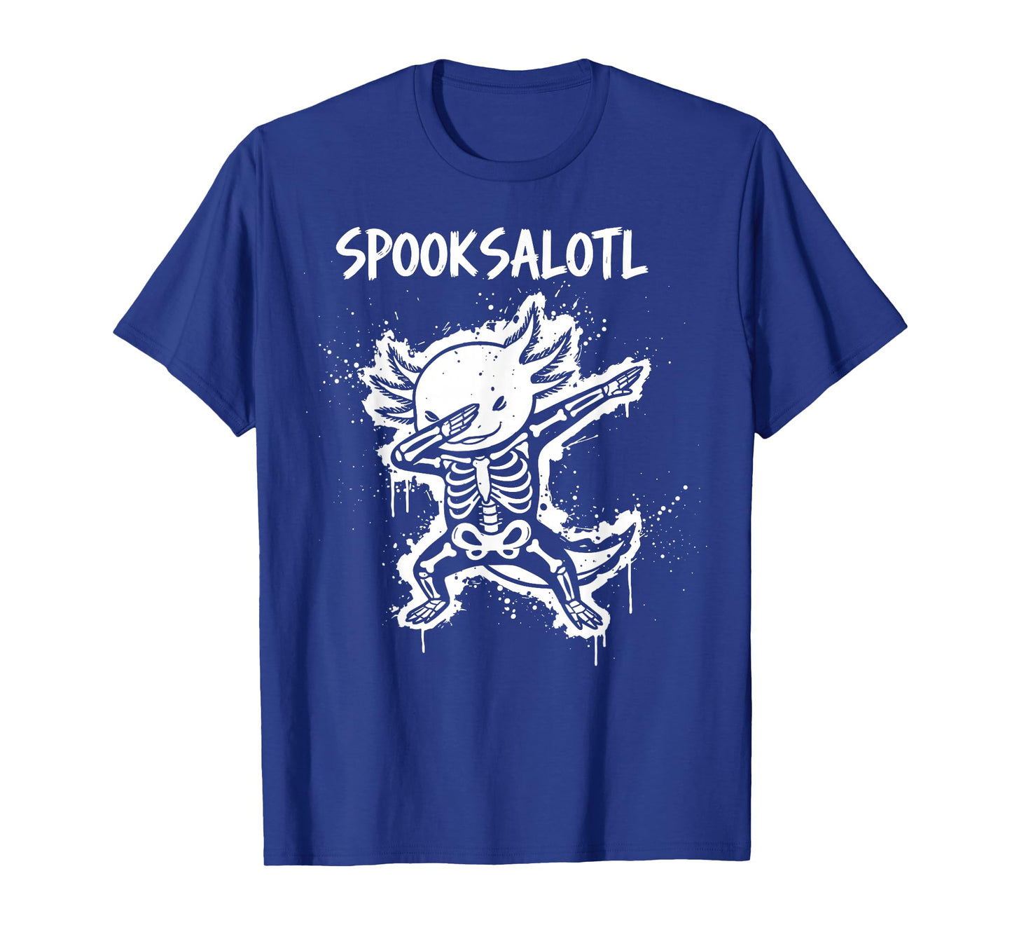 Spooksalotl Axolotl Skeleton Costume Dabbing Cute Halloween T-Shirt