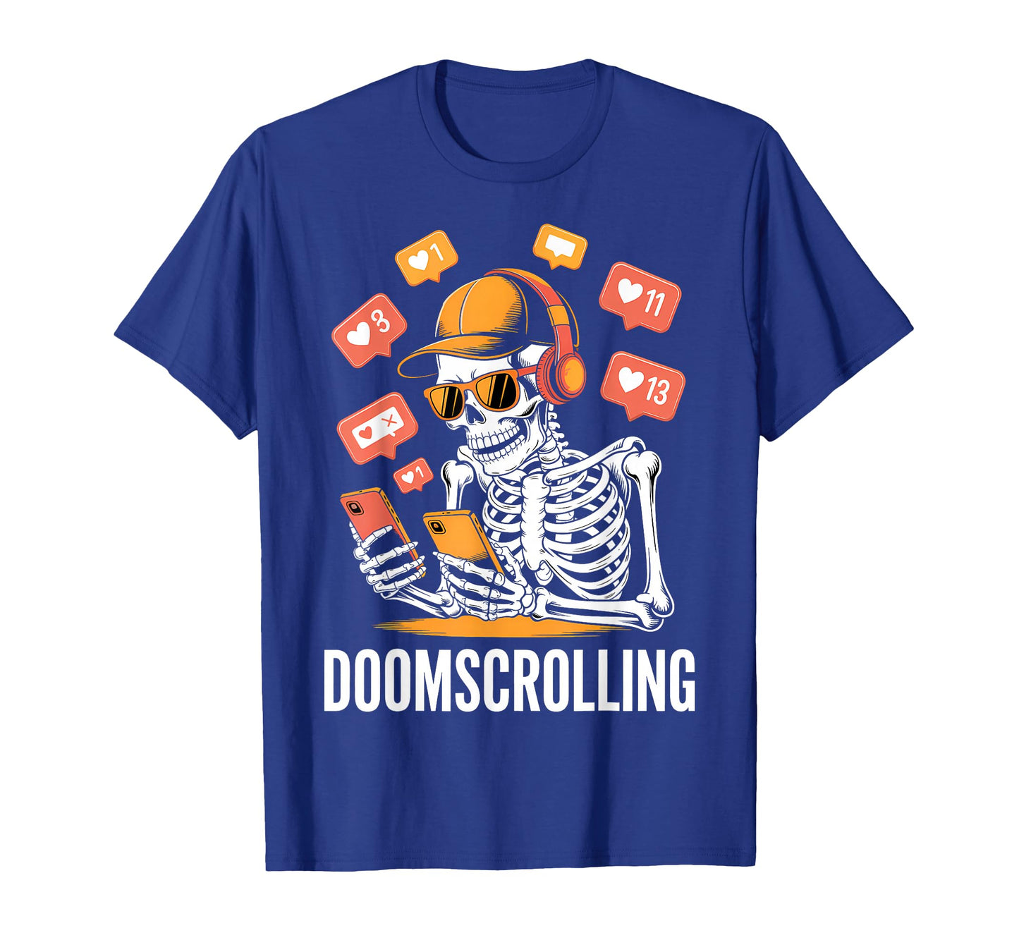 Halloween Skeleton Doomscrolling Costume T-Shirt