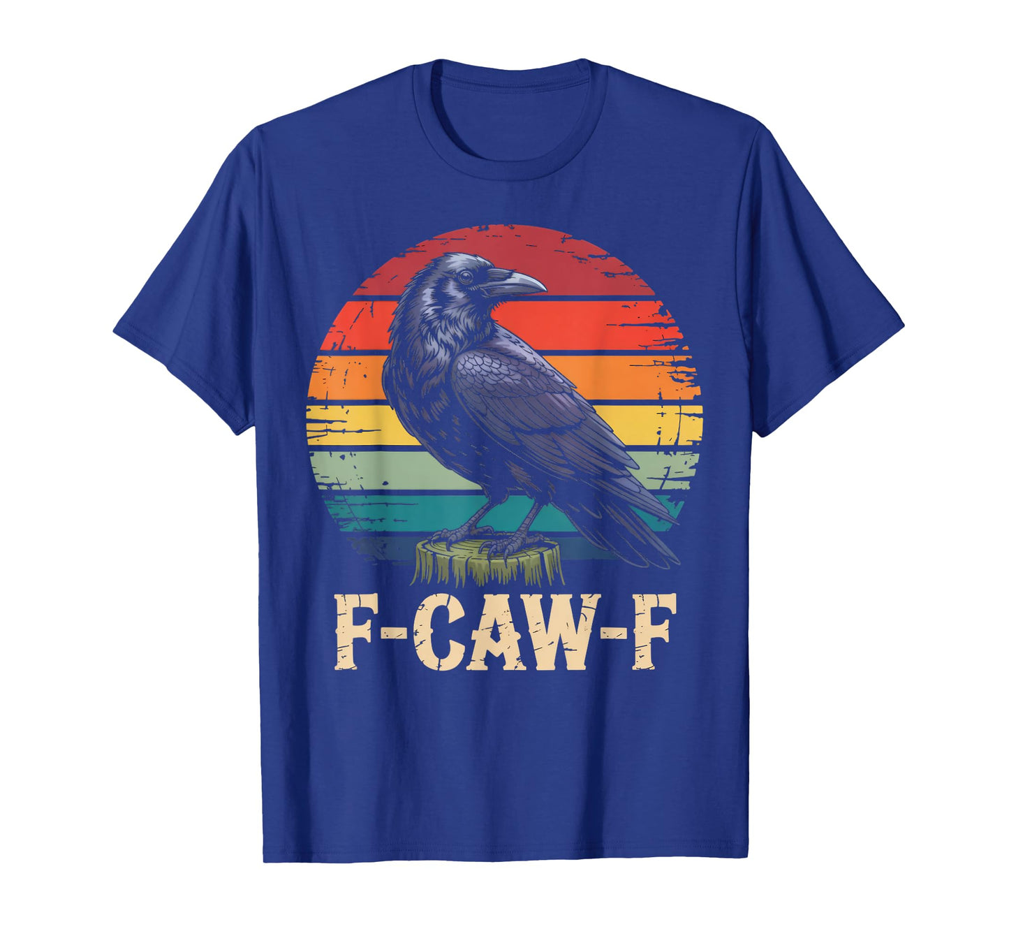 Vintage Crow F-Caw-F Animal Gothic Birds Animal Funny Crow T-Shirt