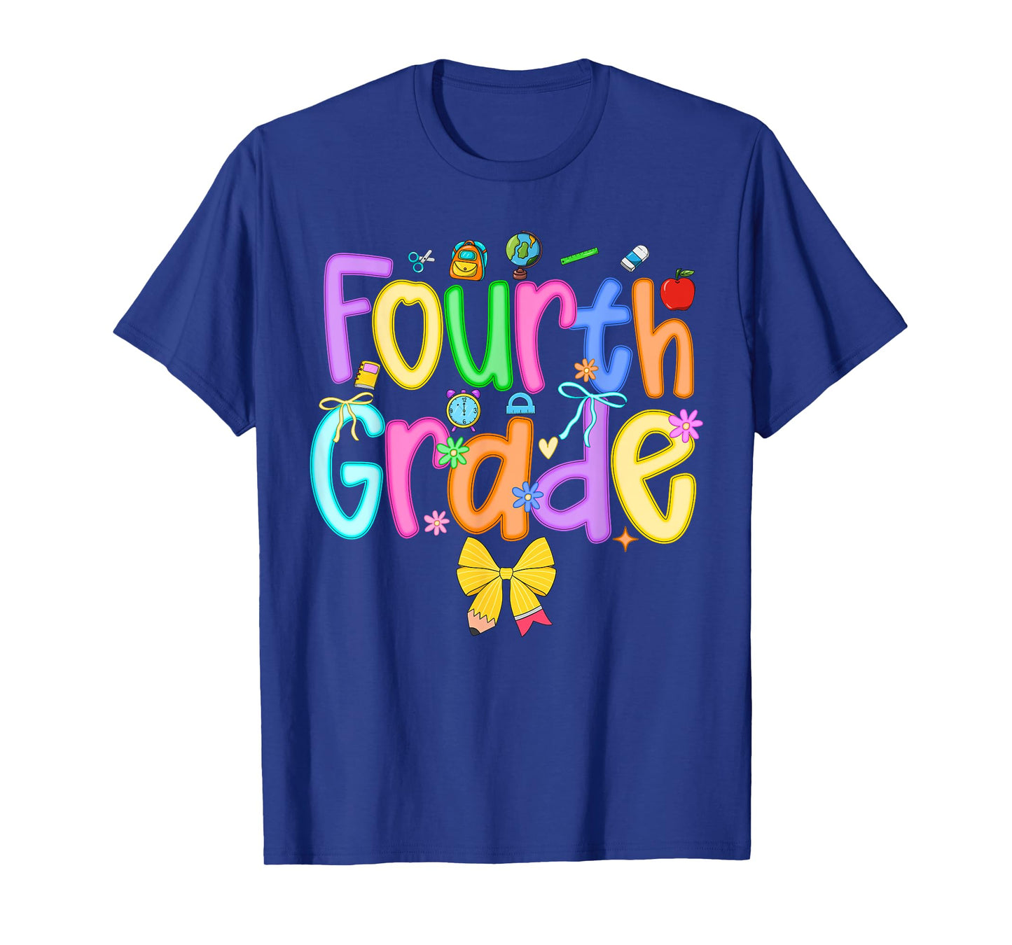 Back To School Fourth Grade Girls Bow 4th Grade Teacher Kids T-Shirt