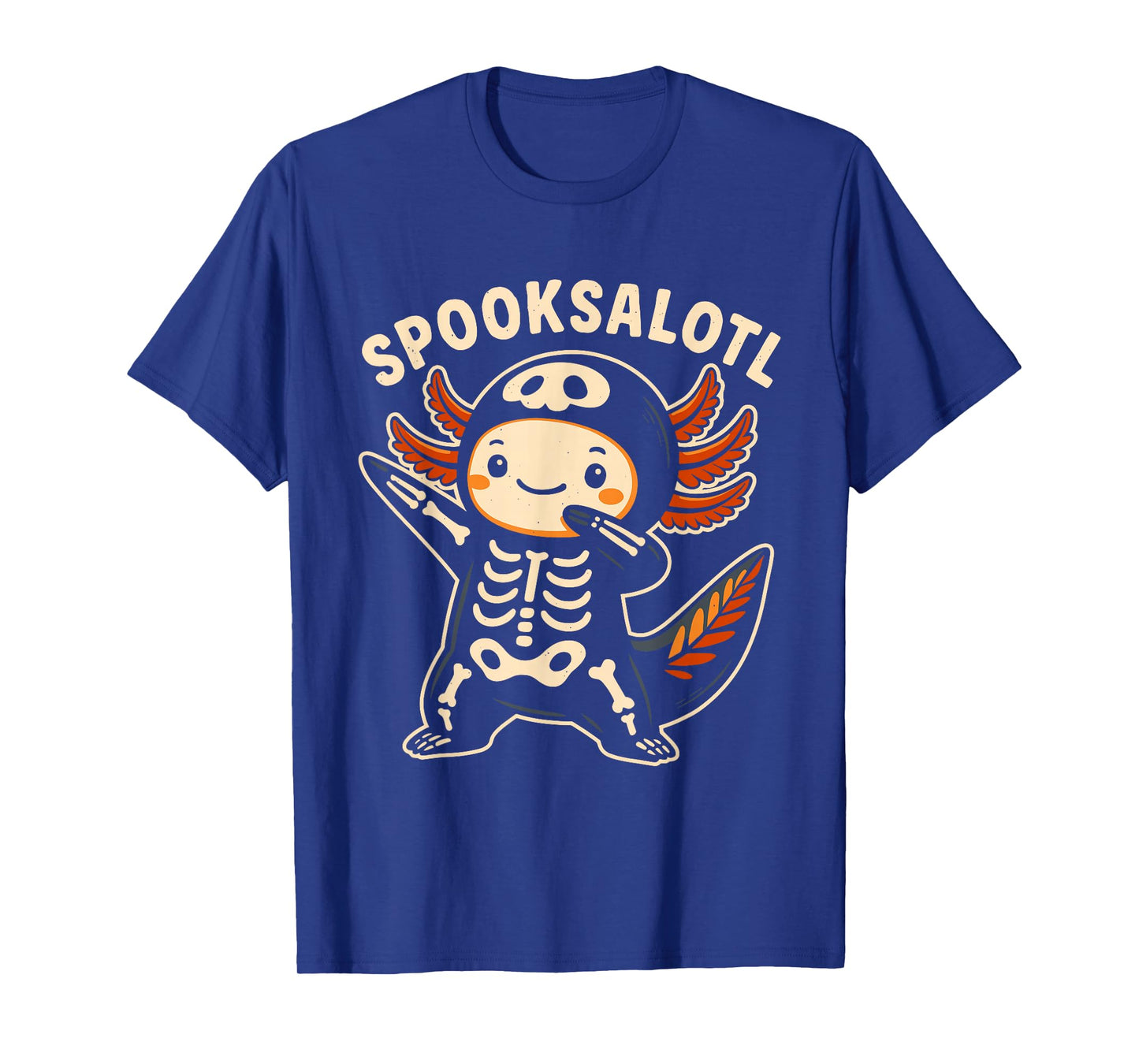 Dabbing Halloween Dab Kawaii Spooksalotl Skeleton Axolotl T-Shirt