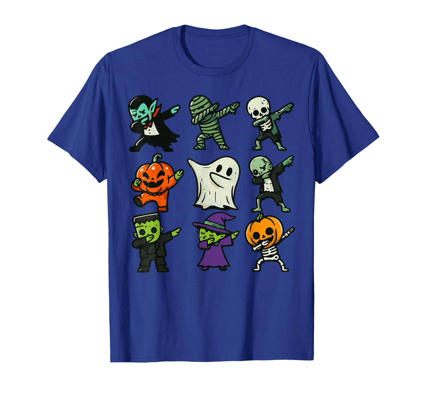 Ghost Pumpkin Skeleton Dab Costume Boys Girls Kids Halloween T-Shirt